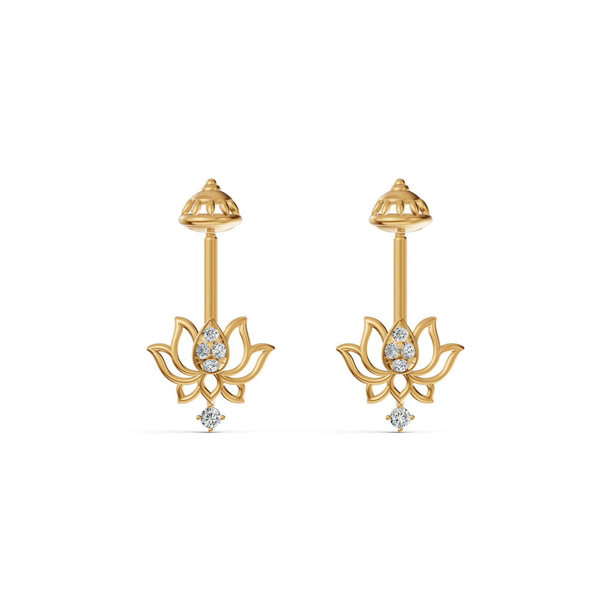 Blooming Lotus Diamond Koppu Earrings