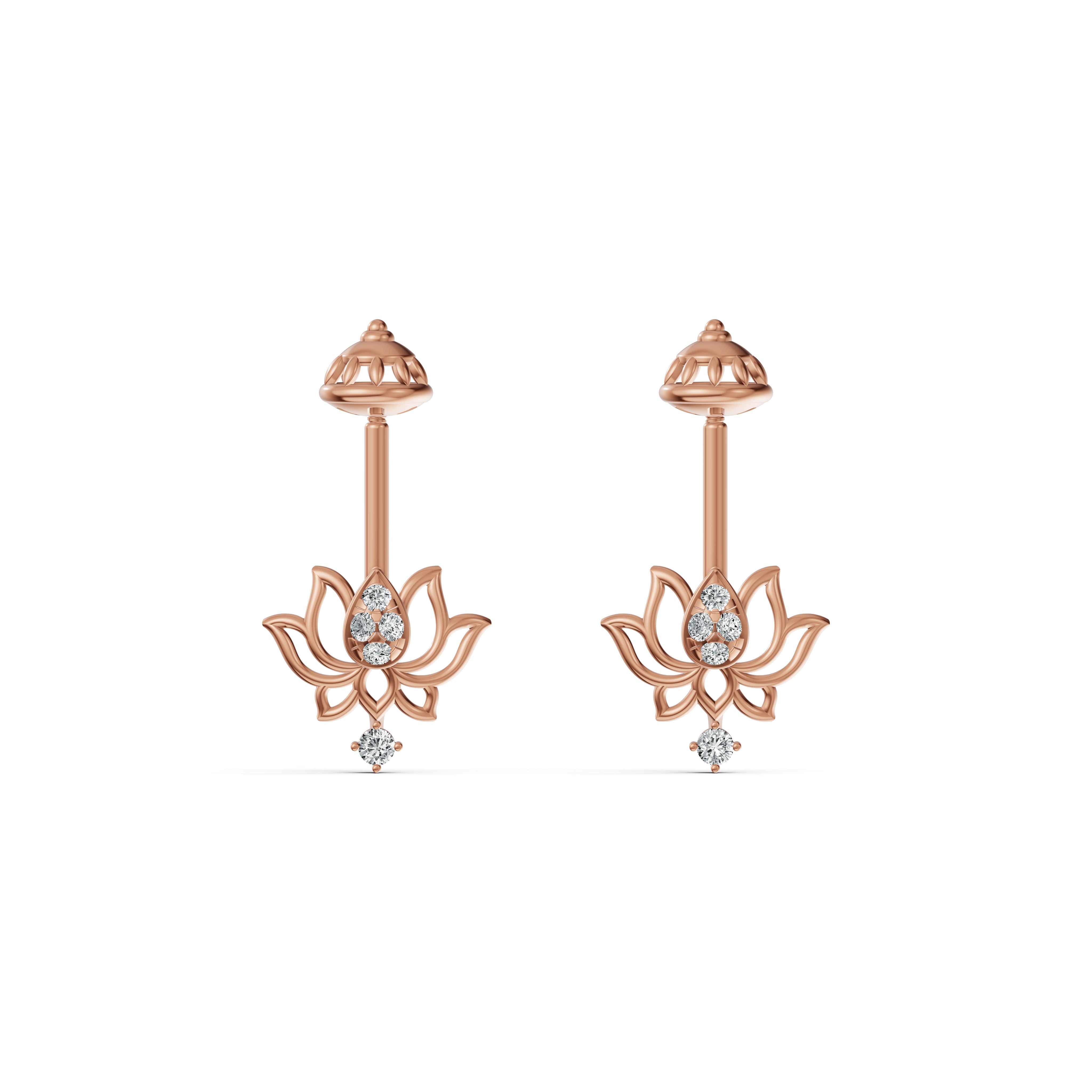 Blooming Lotus Diamond Koppu Earrings