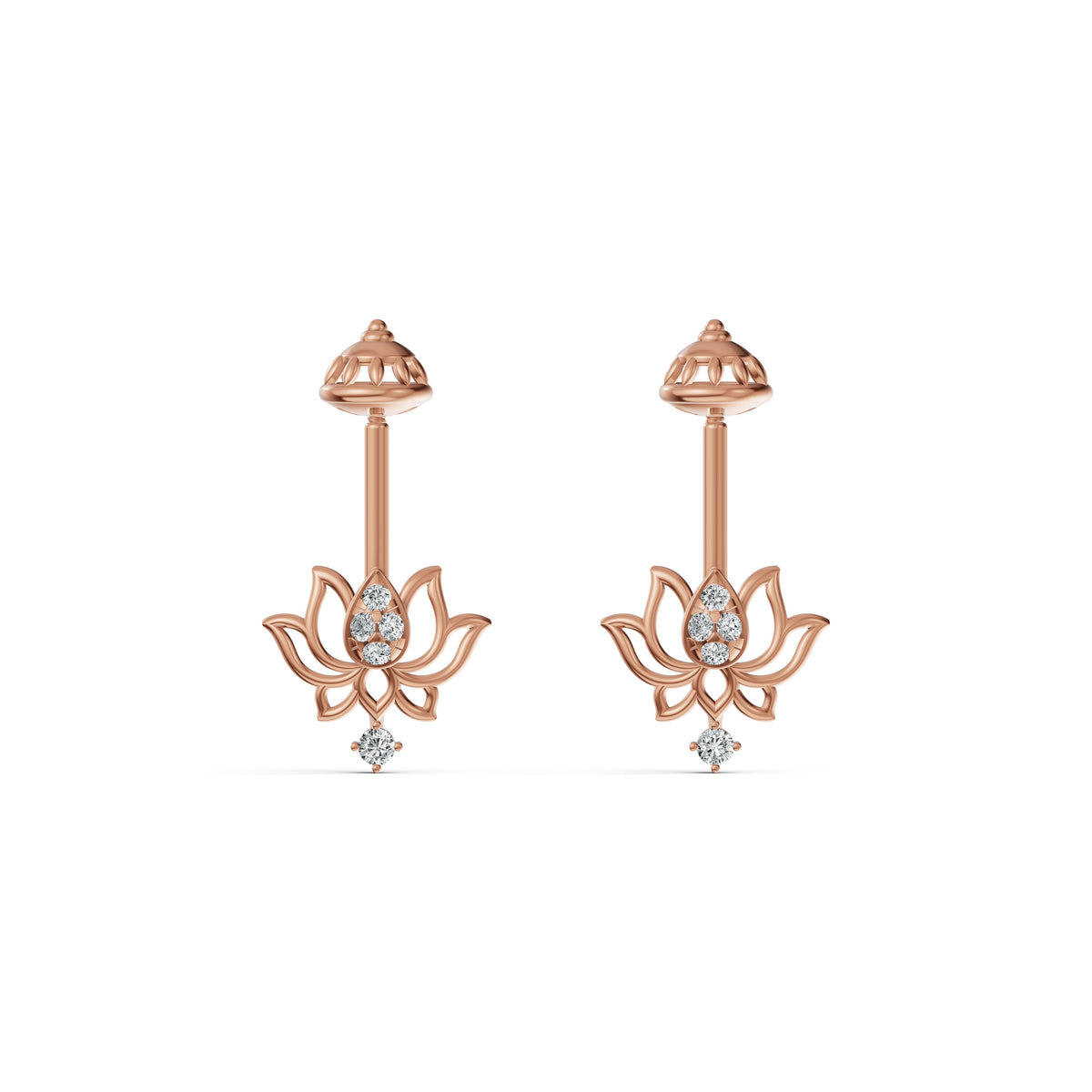 Blooming Lotus Diamond Koppu Earrings