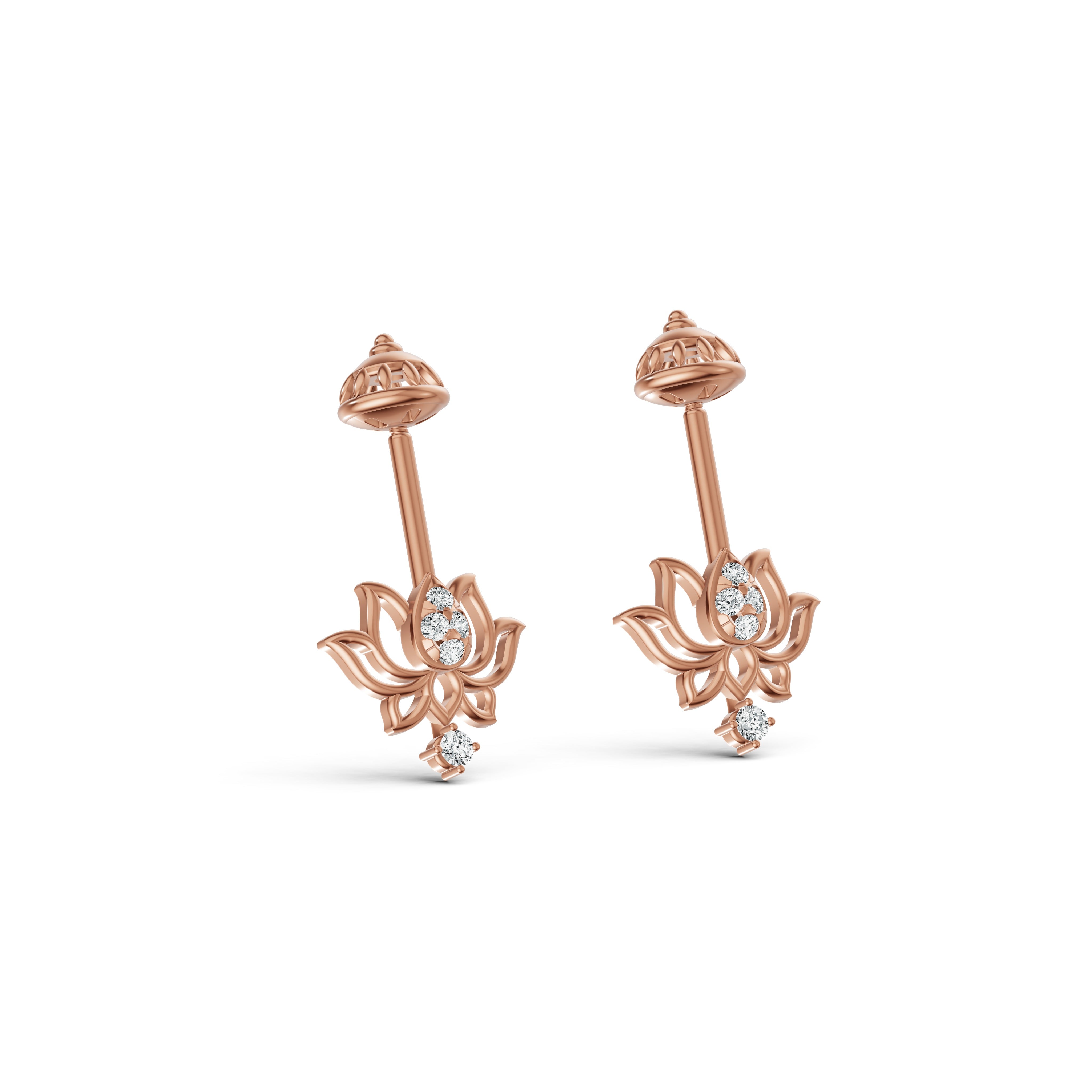 Blooming Lotus Diamond Koppu Earrings