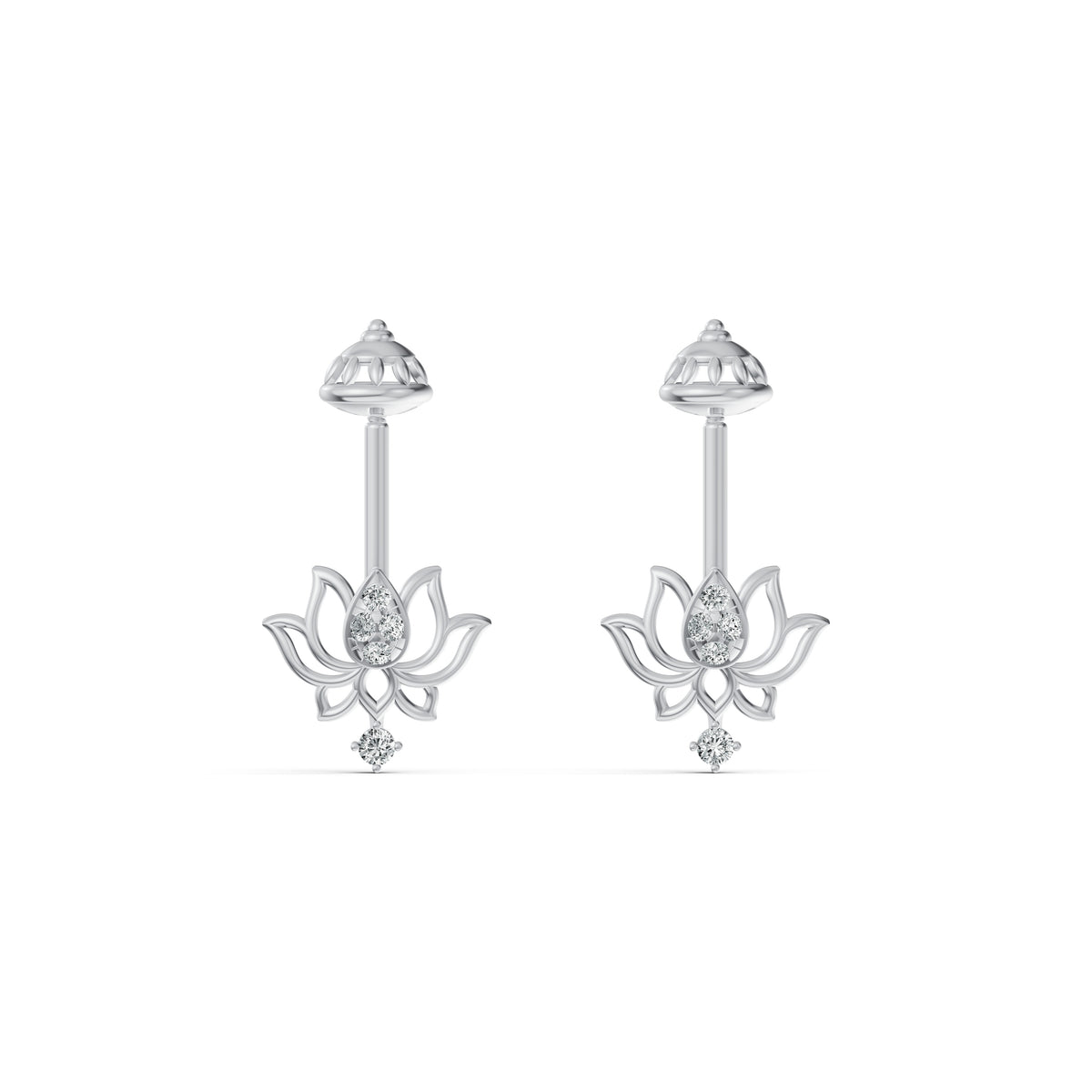 Blooming Lotus Diamond Koppu Earrings