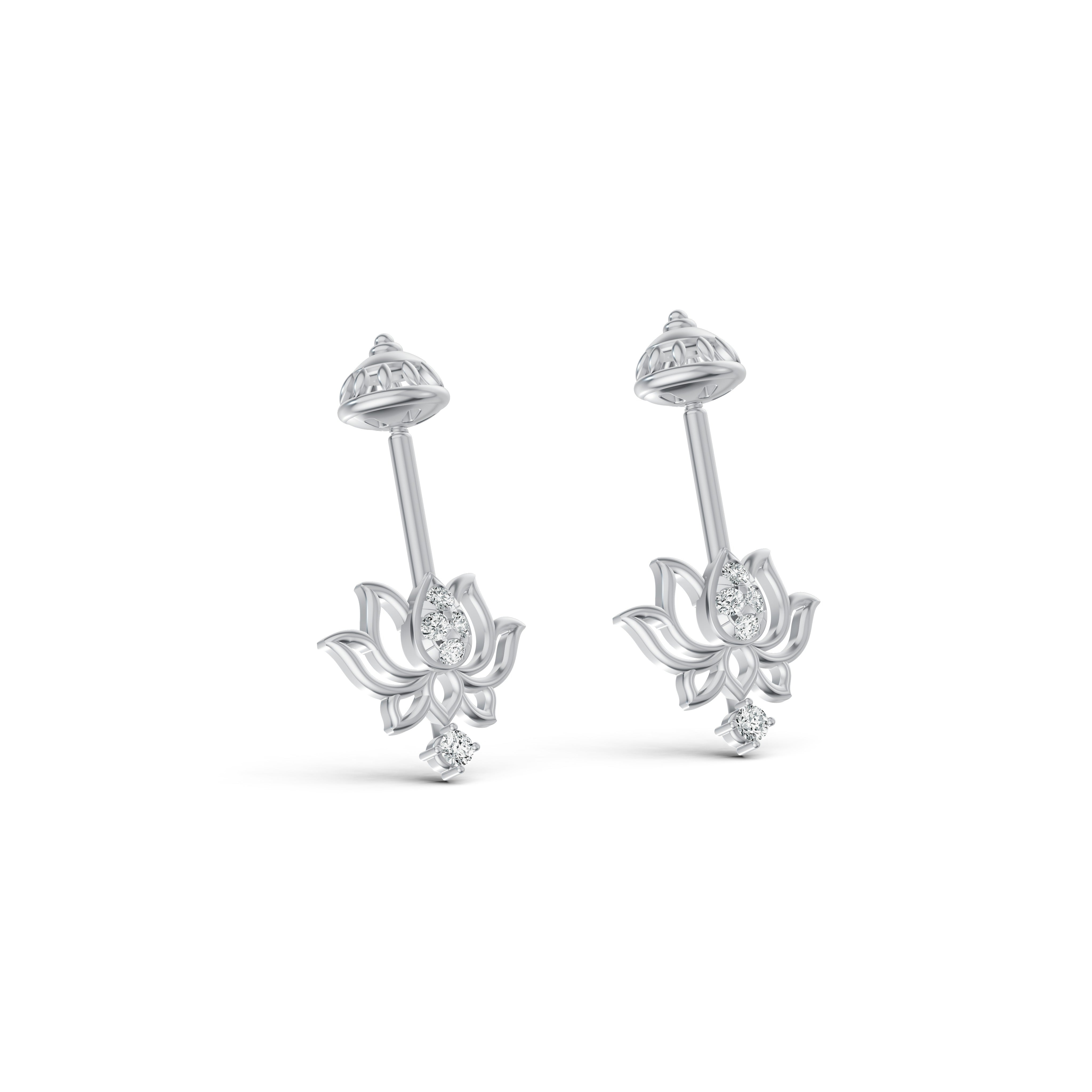 Blooming Lotus Diamond Koppu Earrings