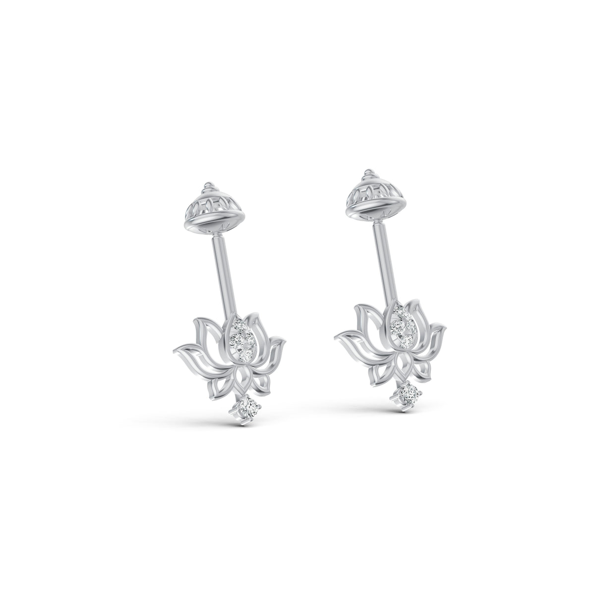 Blooming Lotus Diamond Koppu Earrings