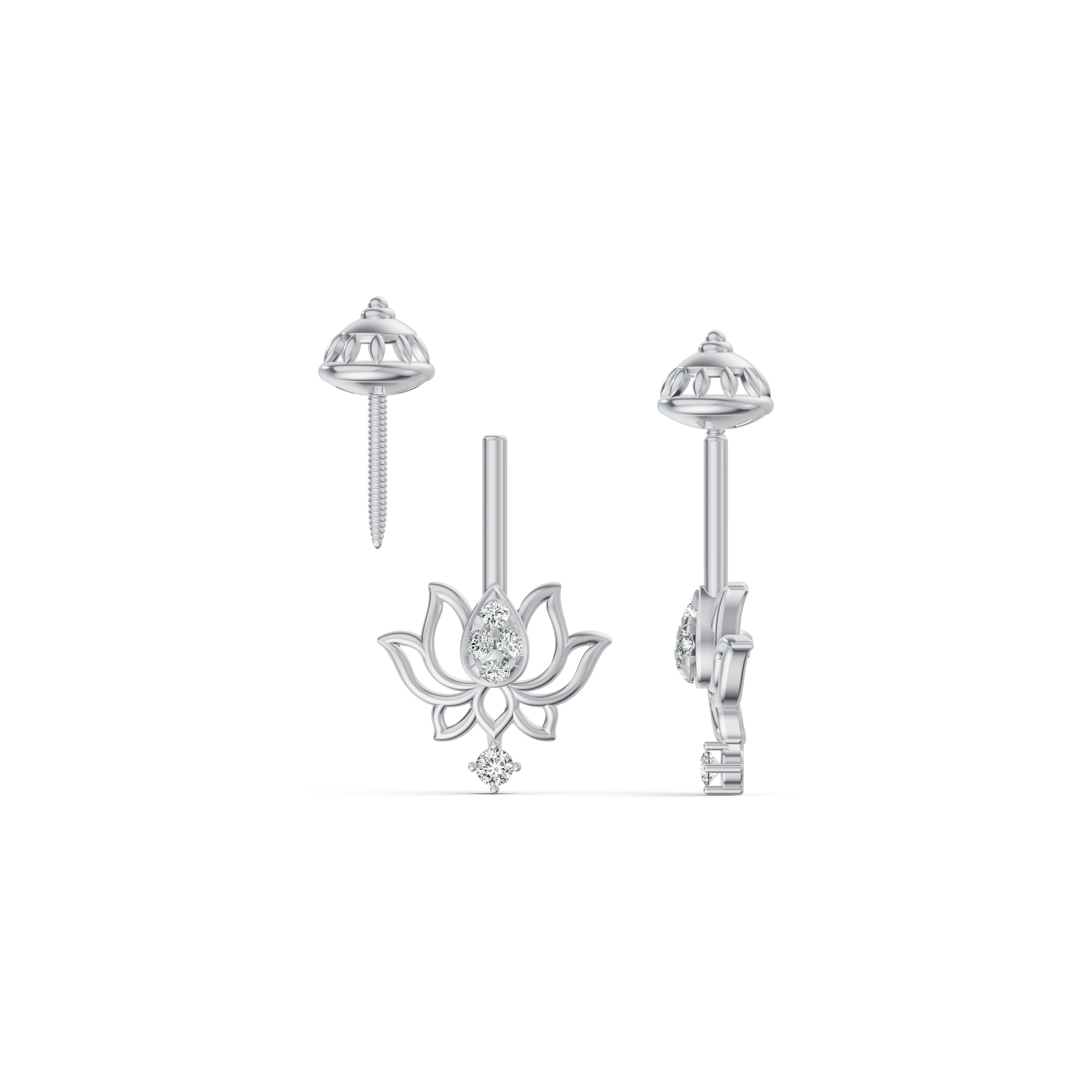 Blooming Lotus Diamond Koppu Earrings