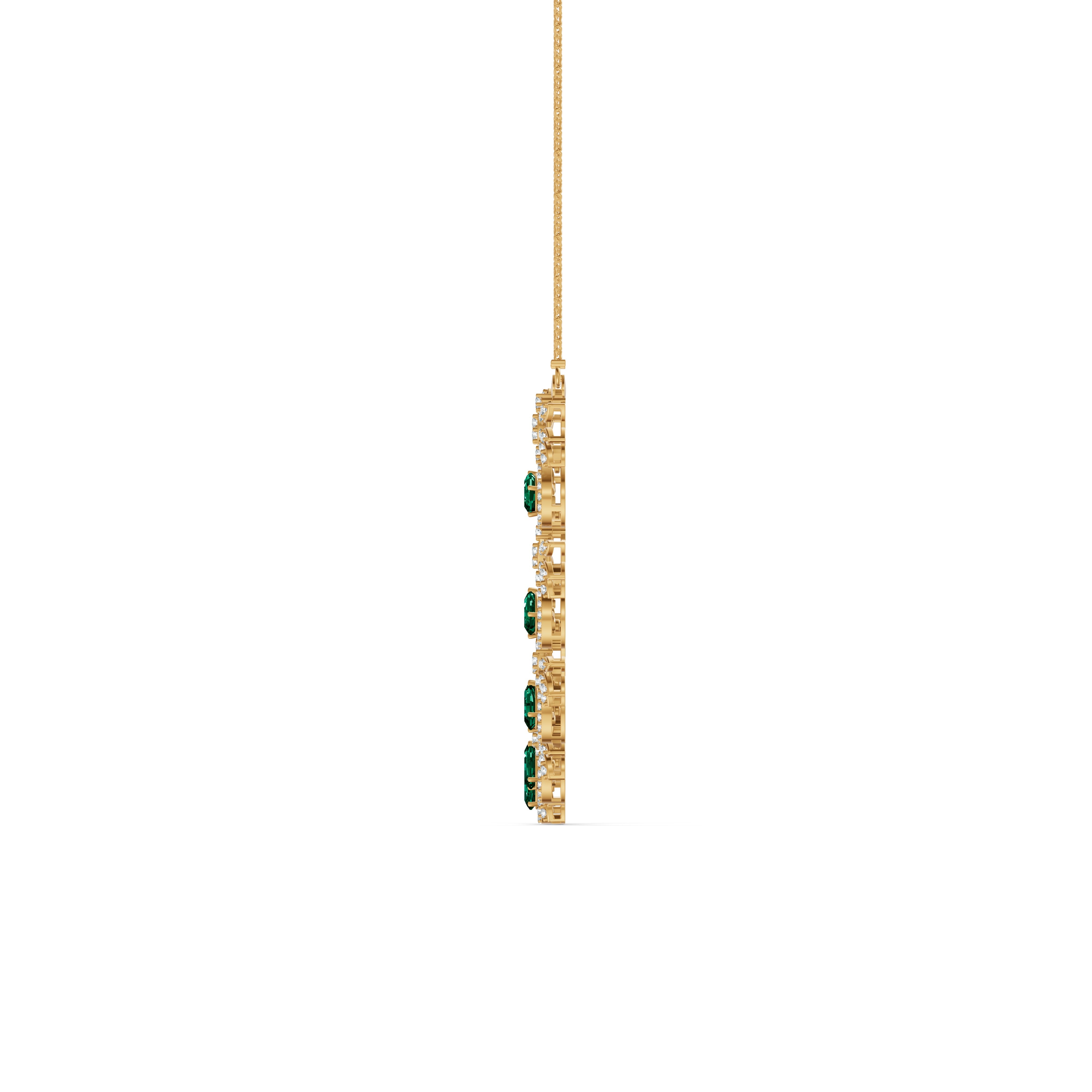 Emerald Blossom Diamond Necklace