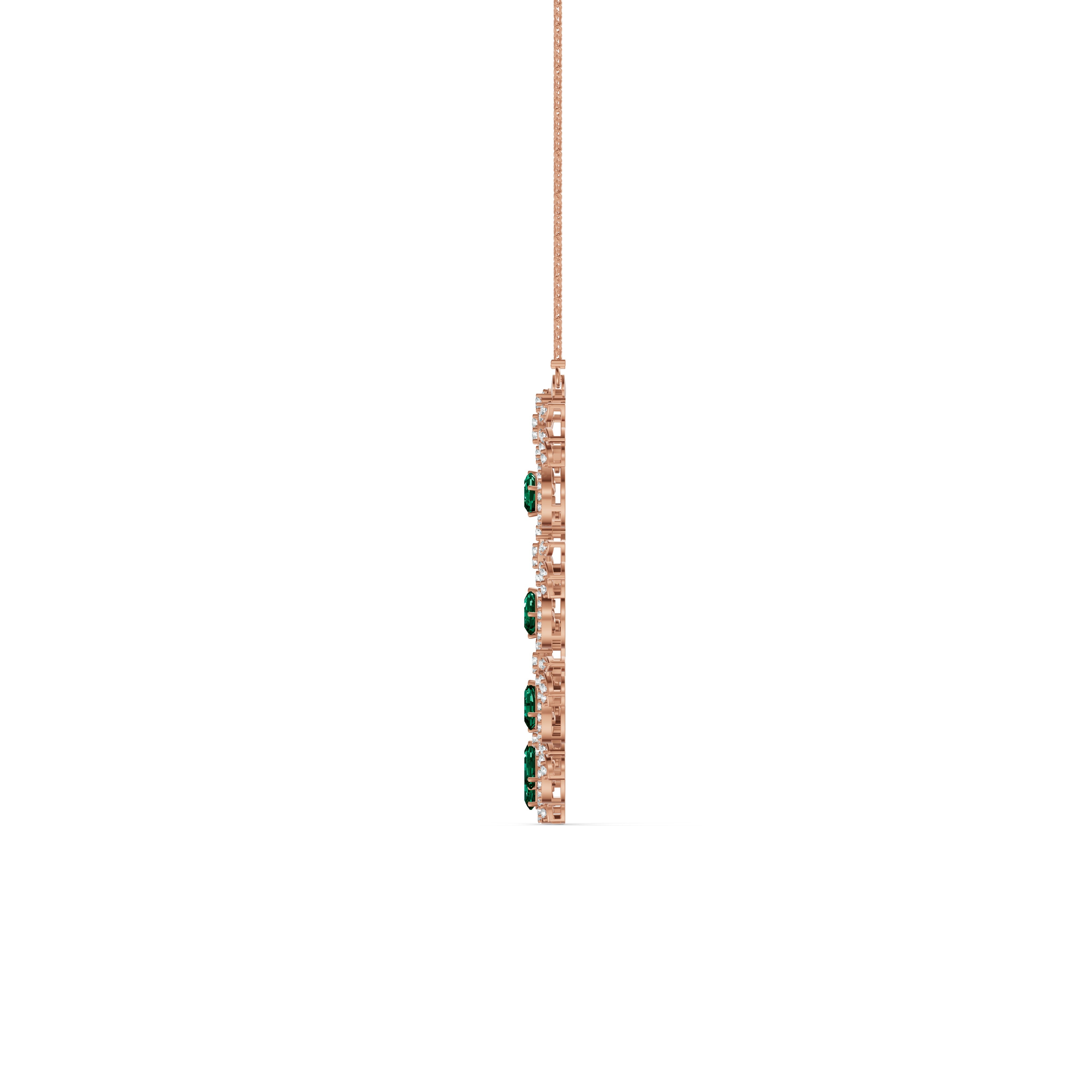 Emerald Blossom Diamond Necklace