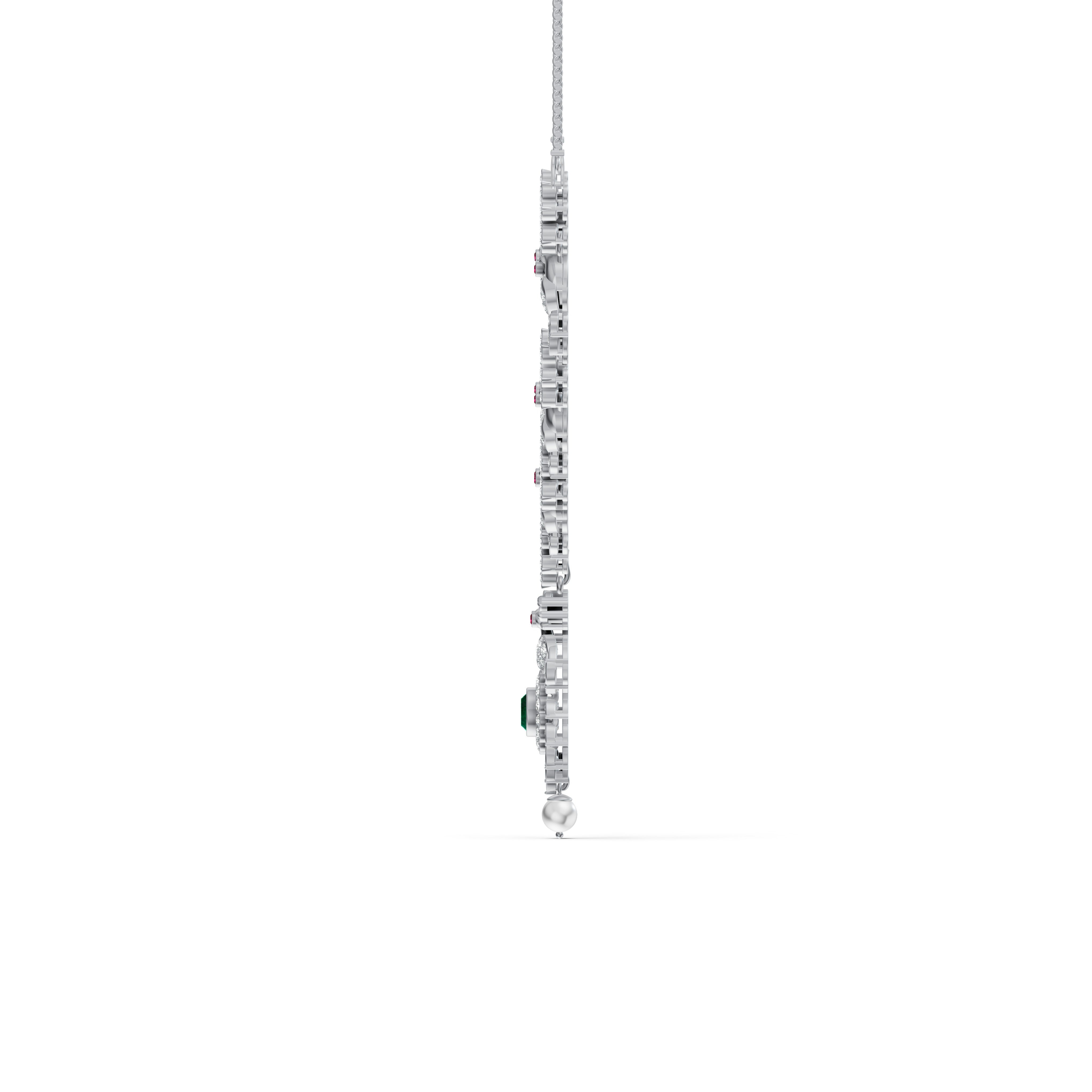 Regal Peacock Diamond Necklace