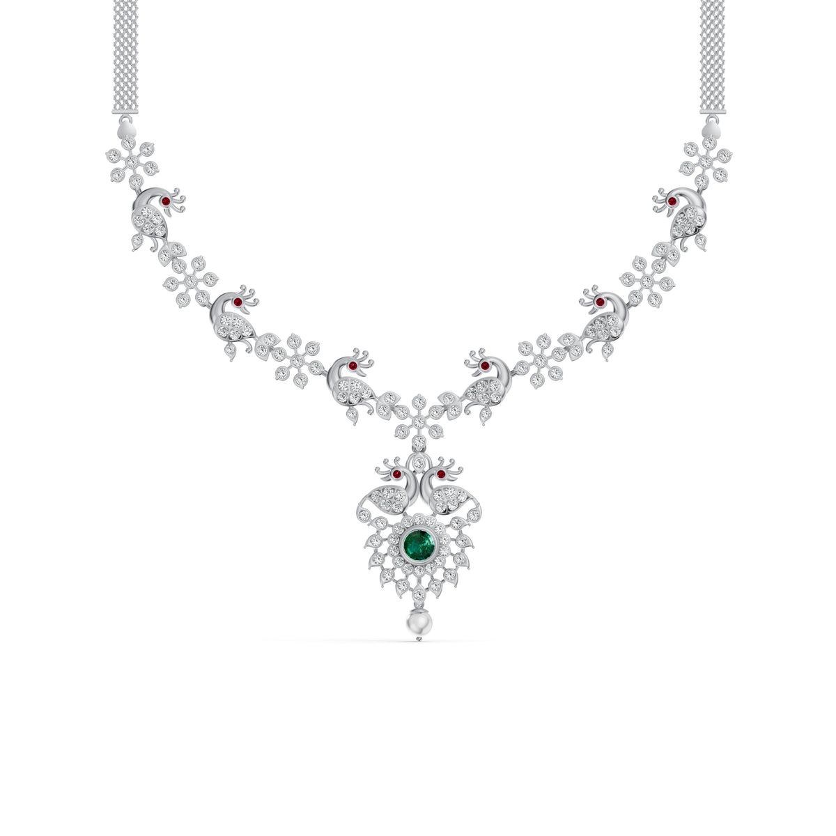 Regal Peacock Diamond Necklace
