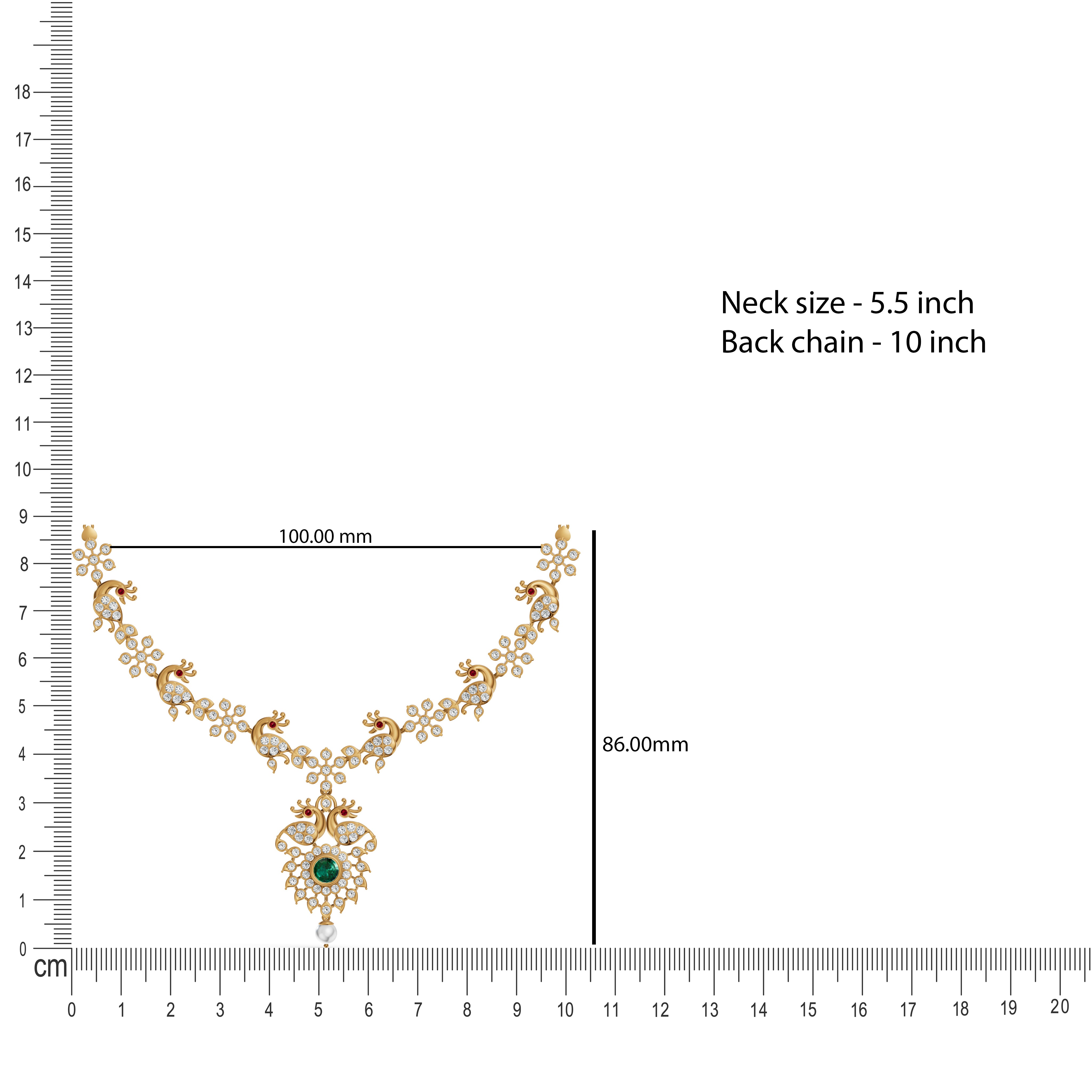 Regal Peacock Diamond Necklace