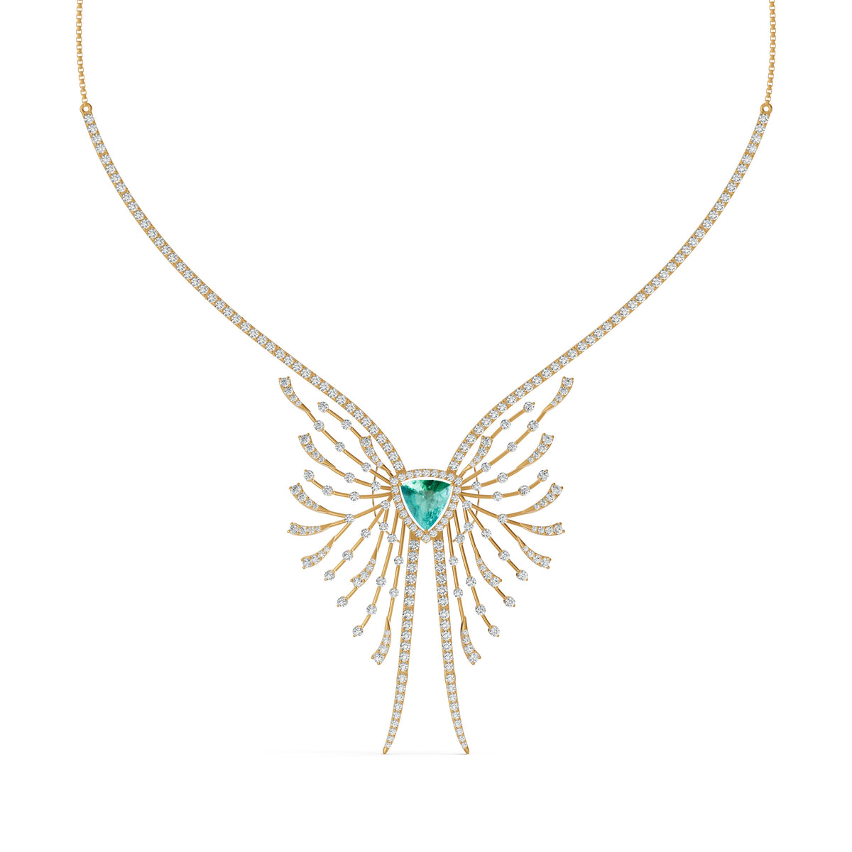 Flowy Butterfly Diamond Necklace