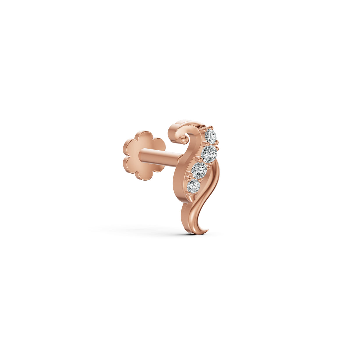Swirl Spark Diamond Nosepin