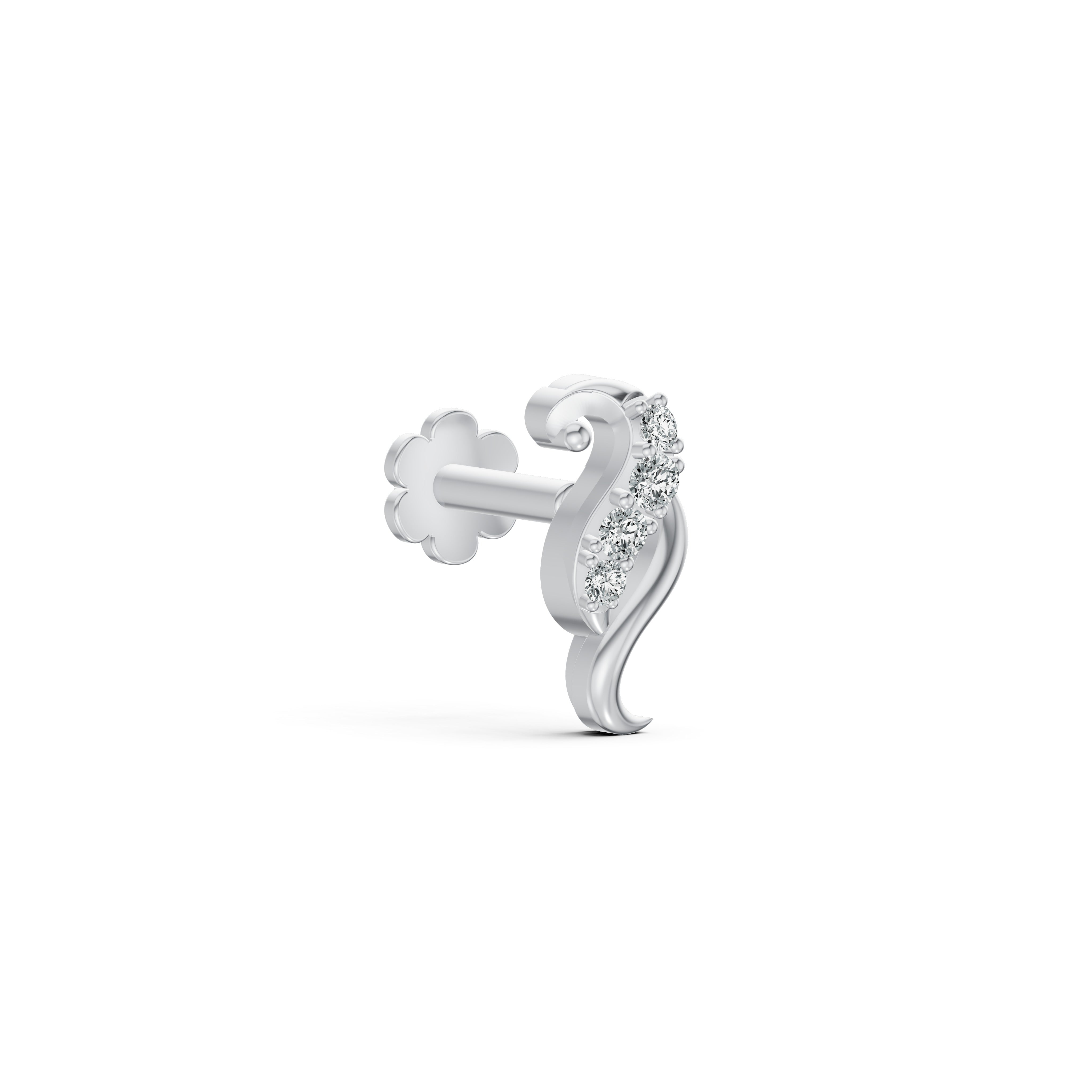Swirl Spark Diamond Nosepin