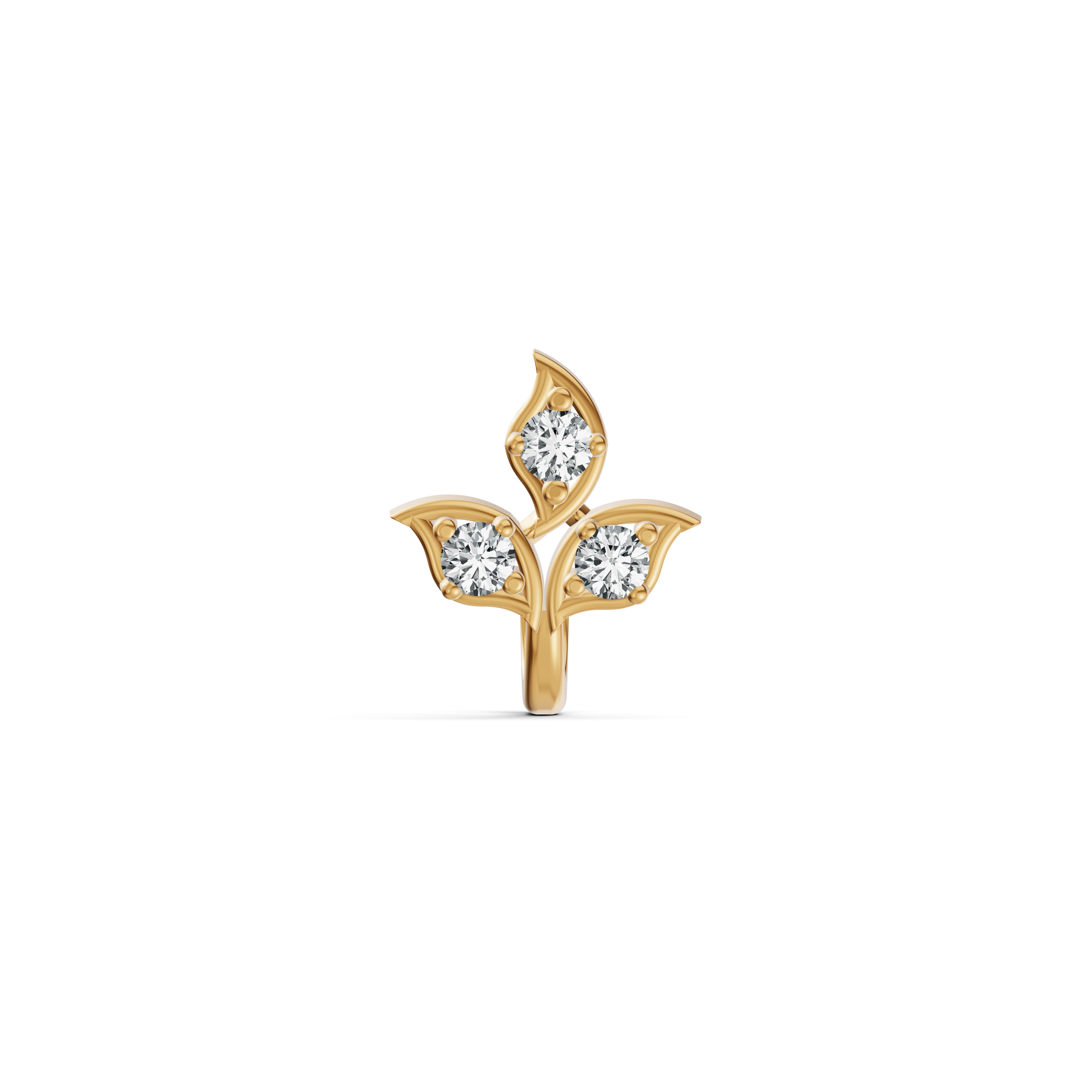Trinity Leaf Diamond Nosepin