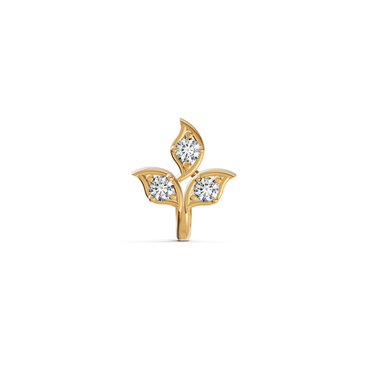 Trinity Leaf Diamond Nosepin