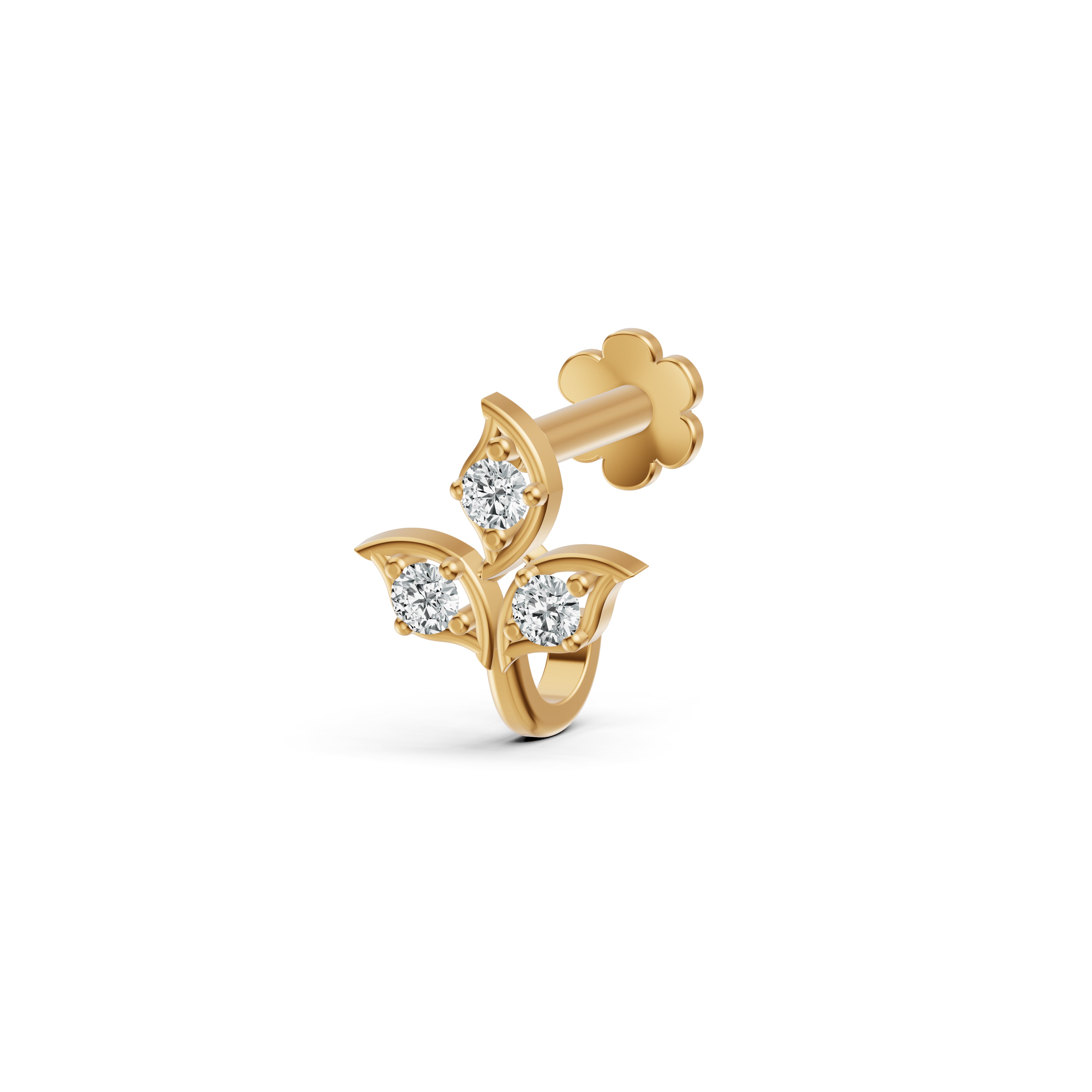 Trinity Leaf Diamond Nosepin