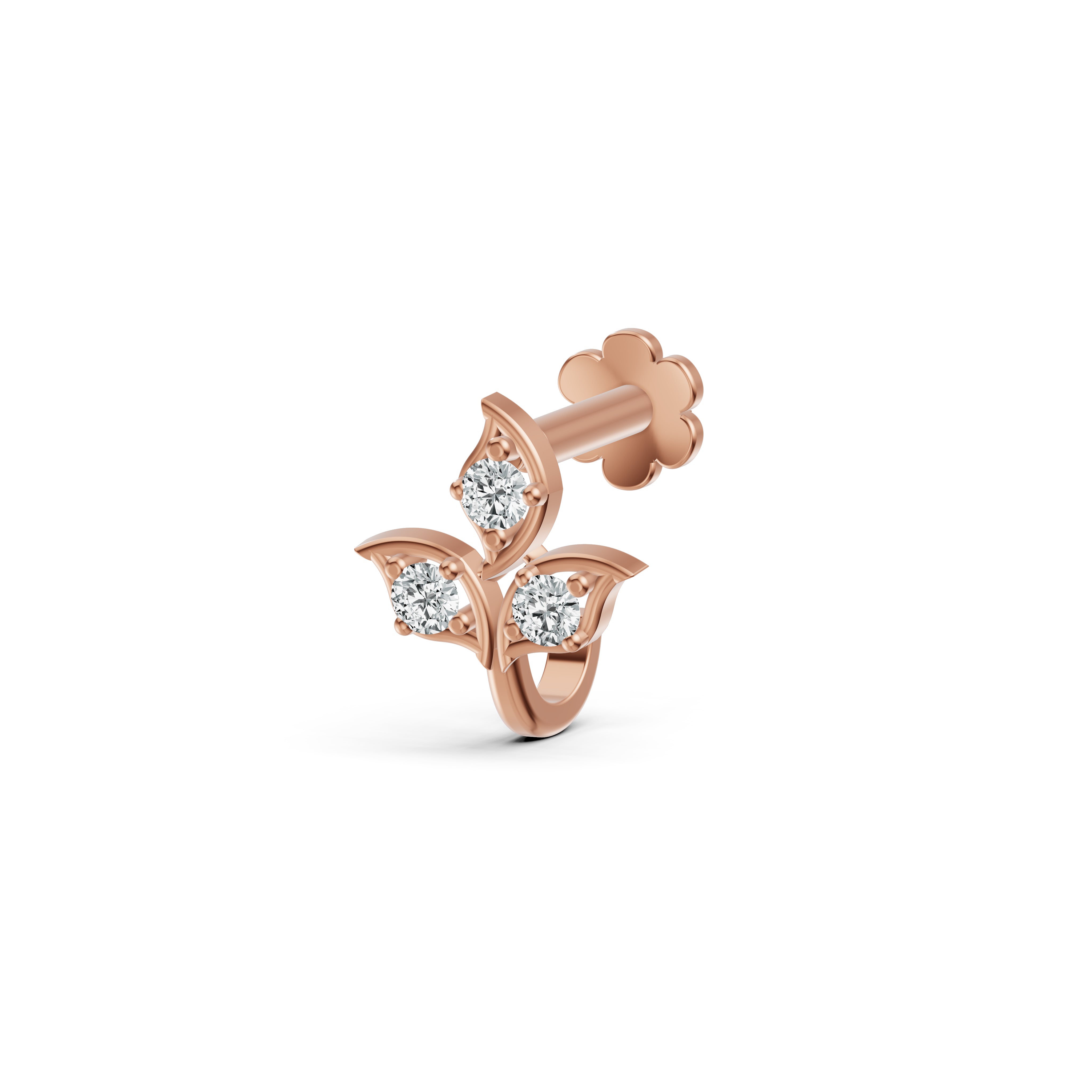 Trinity Leaf Diamond Nosepin