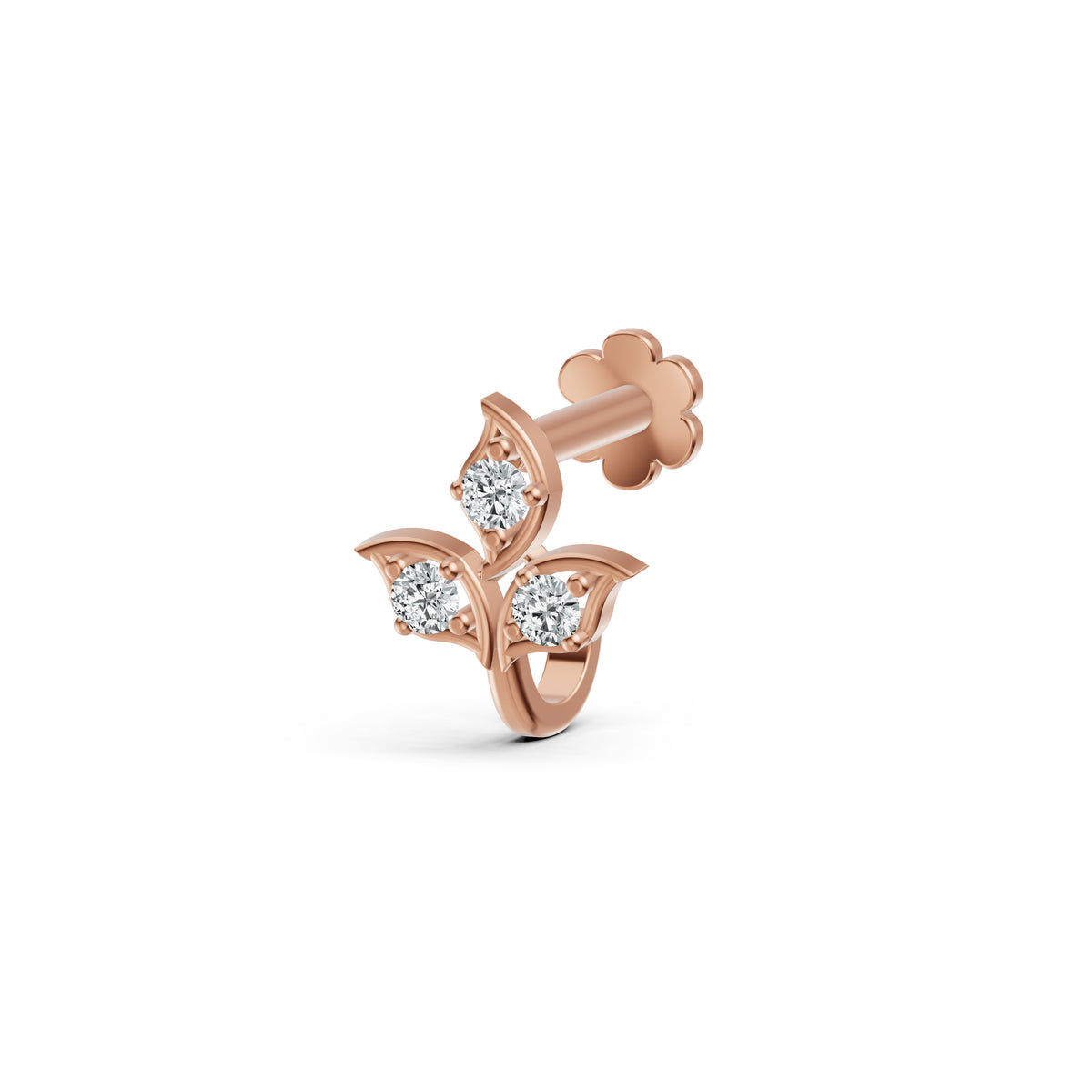 Trinity Leaf Diamond Nosepin