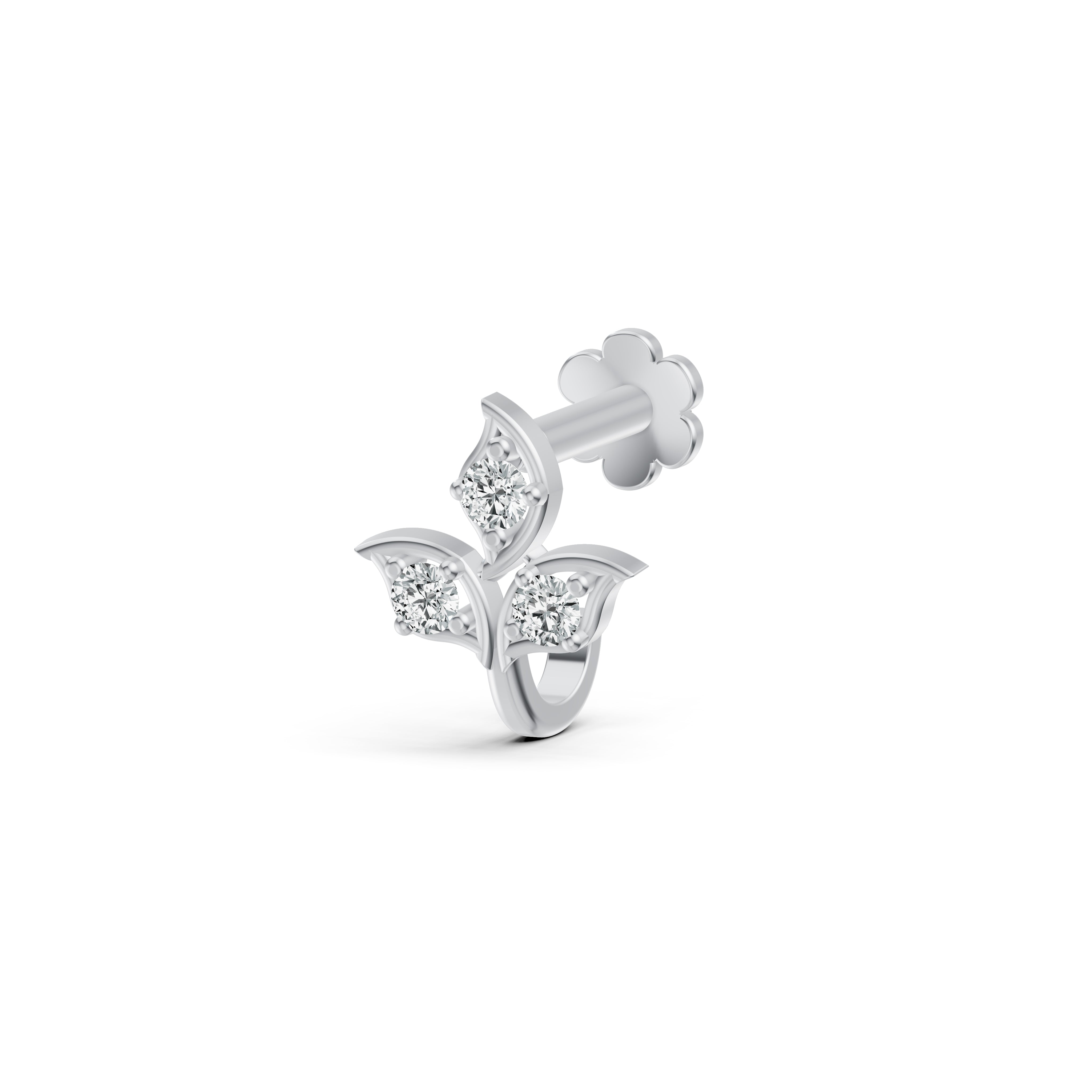 Trinity Leaf Diamond Nosepin