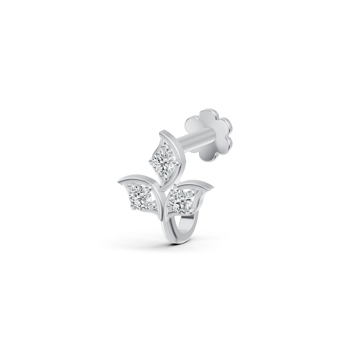 Trinity Leaf Diamond Nosepin