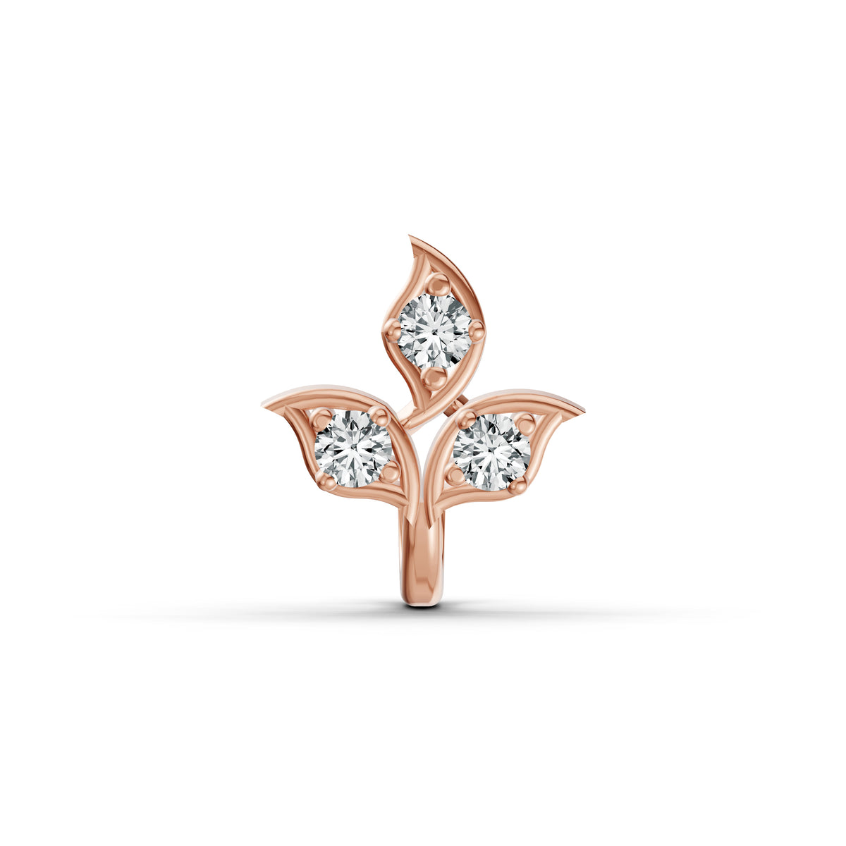 Trinity Leaf Diamond Nosepin