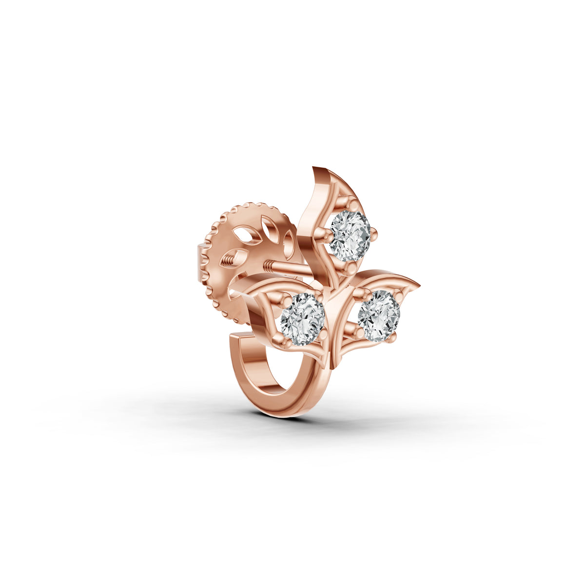 Trinity Leaf Diamond Nosepin