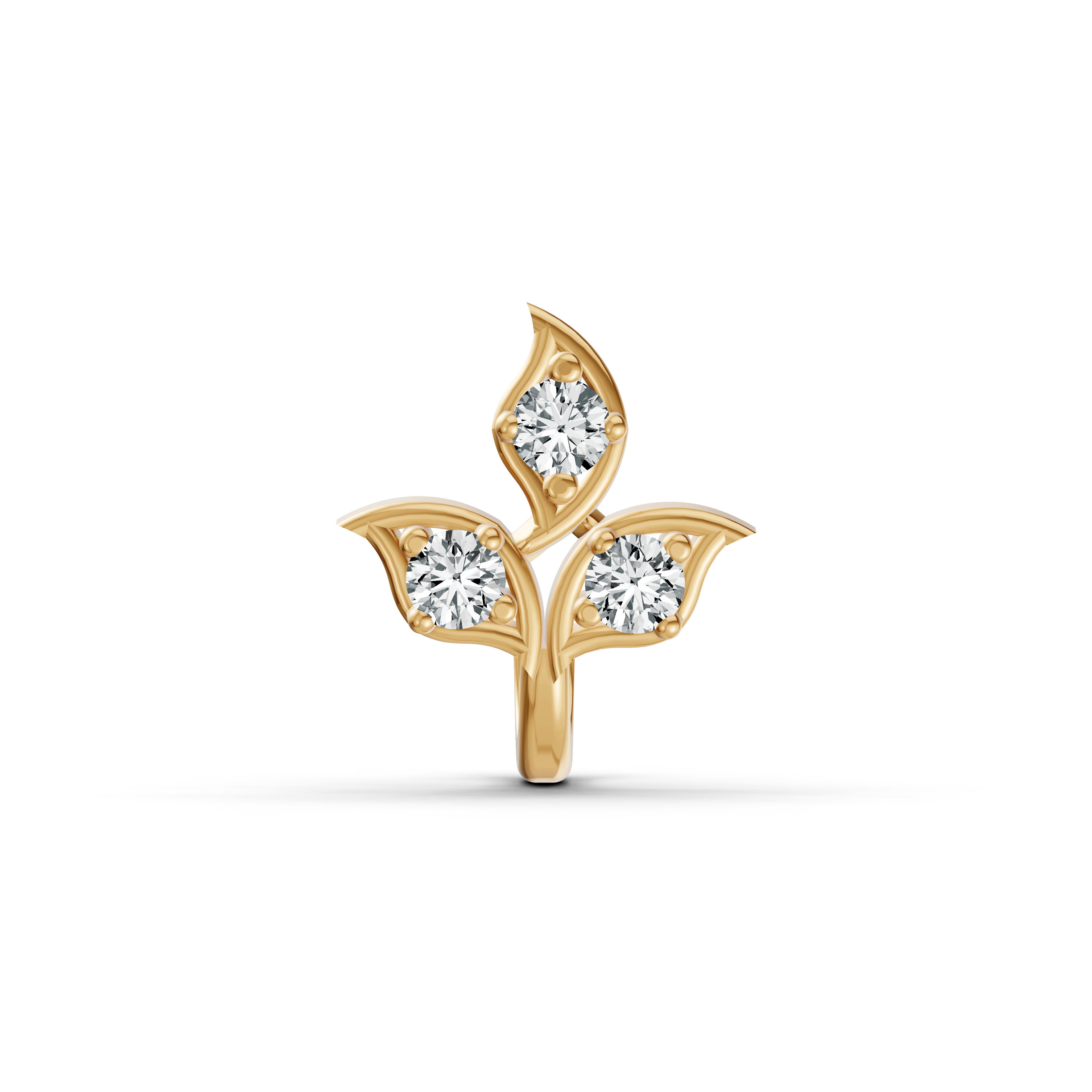 Trinity Leaf Diamond Nosepin