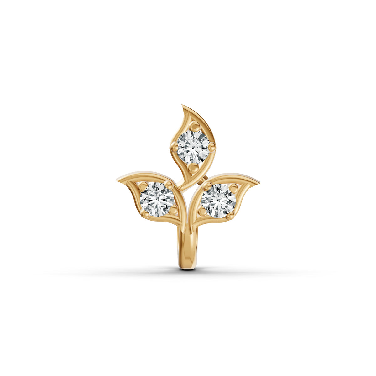 Trinity Leaf Diamond Nosepin