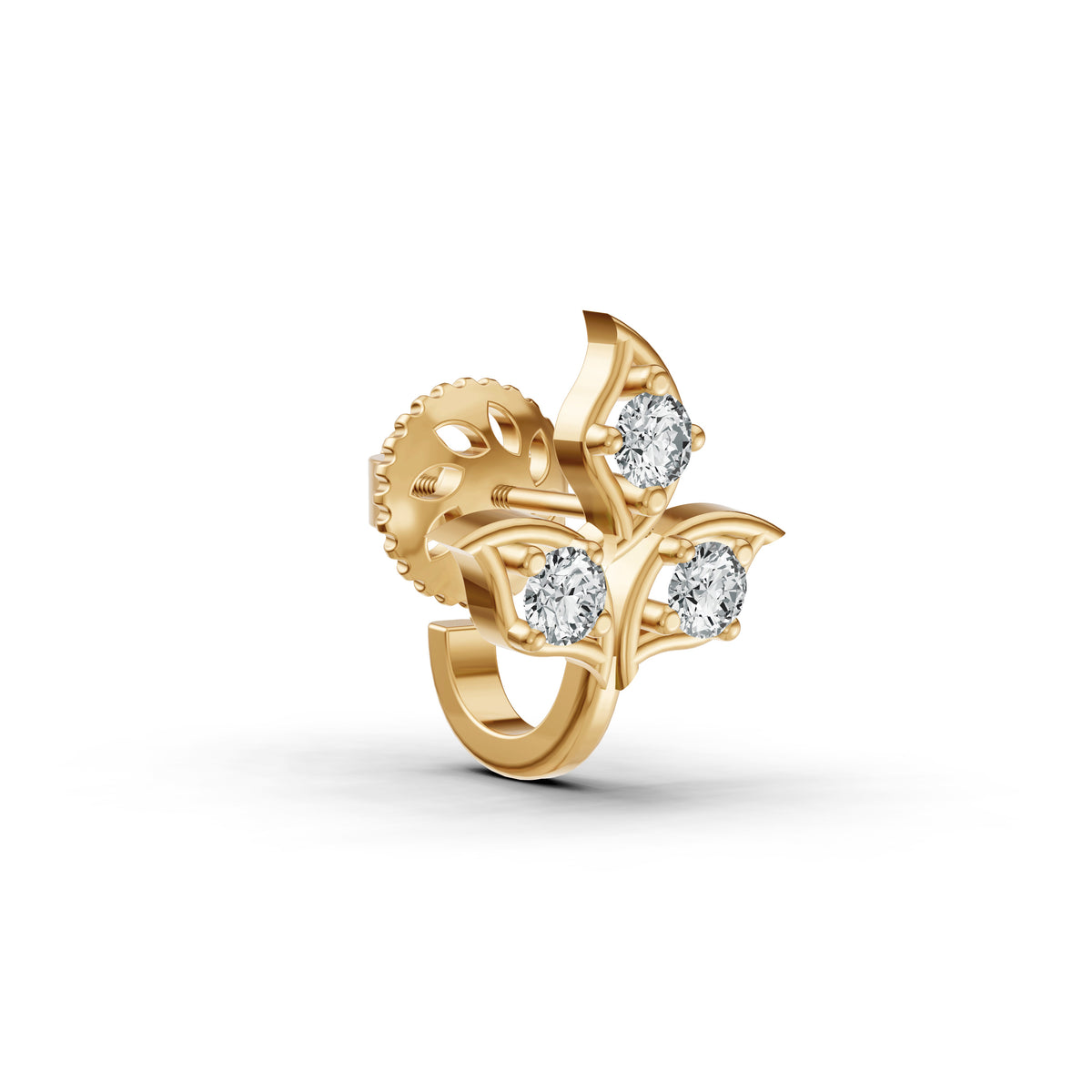 Trinity Leaf Diamond Nosepin