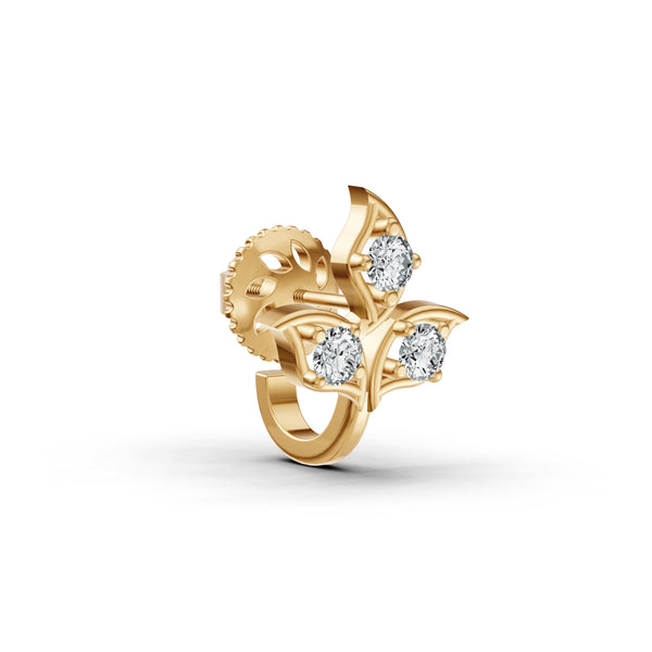 Trinity Leaf Diamond Nosepin