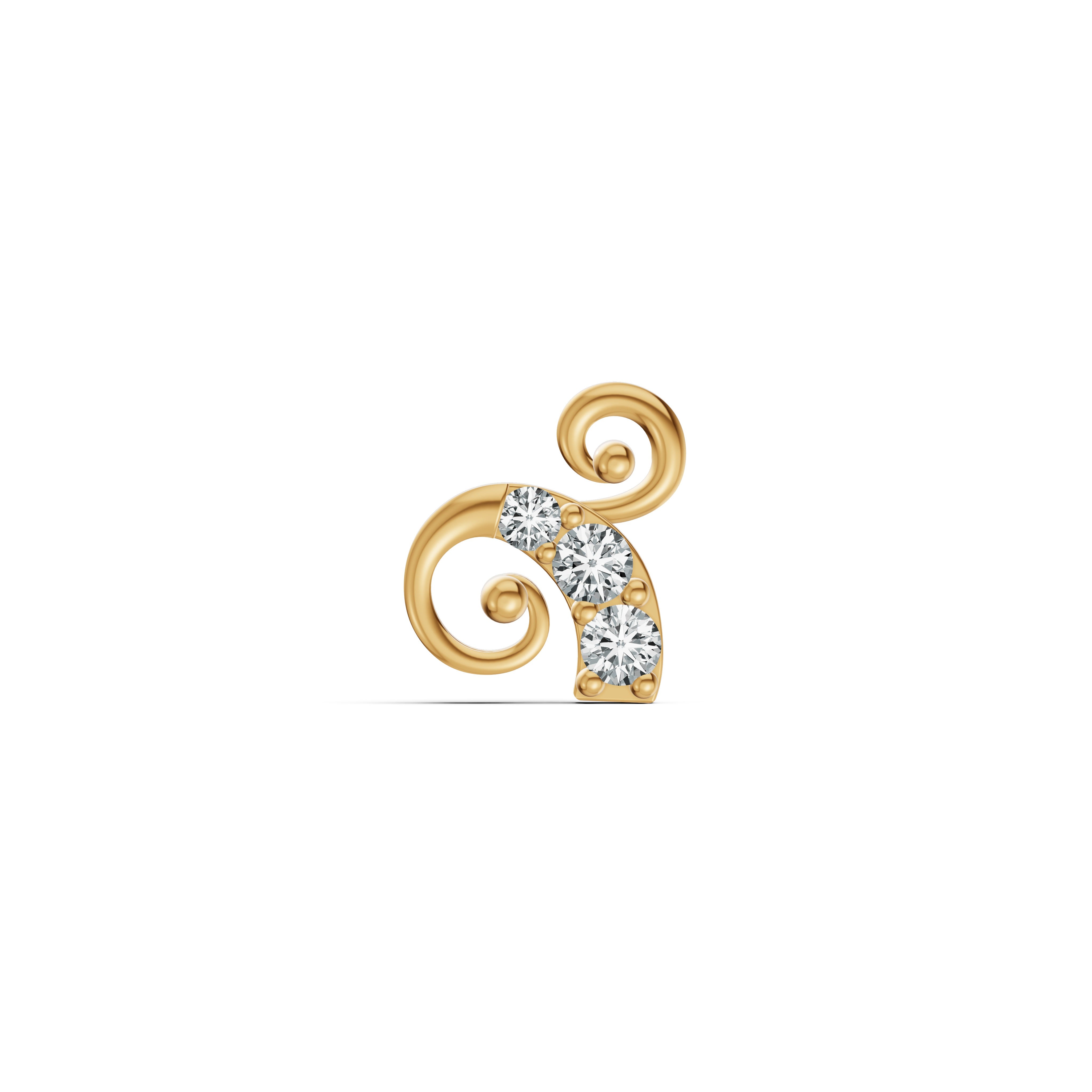Curled Vine Diamond Nosepin