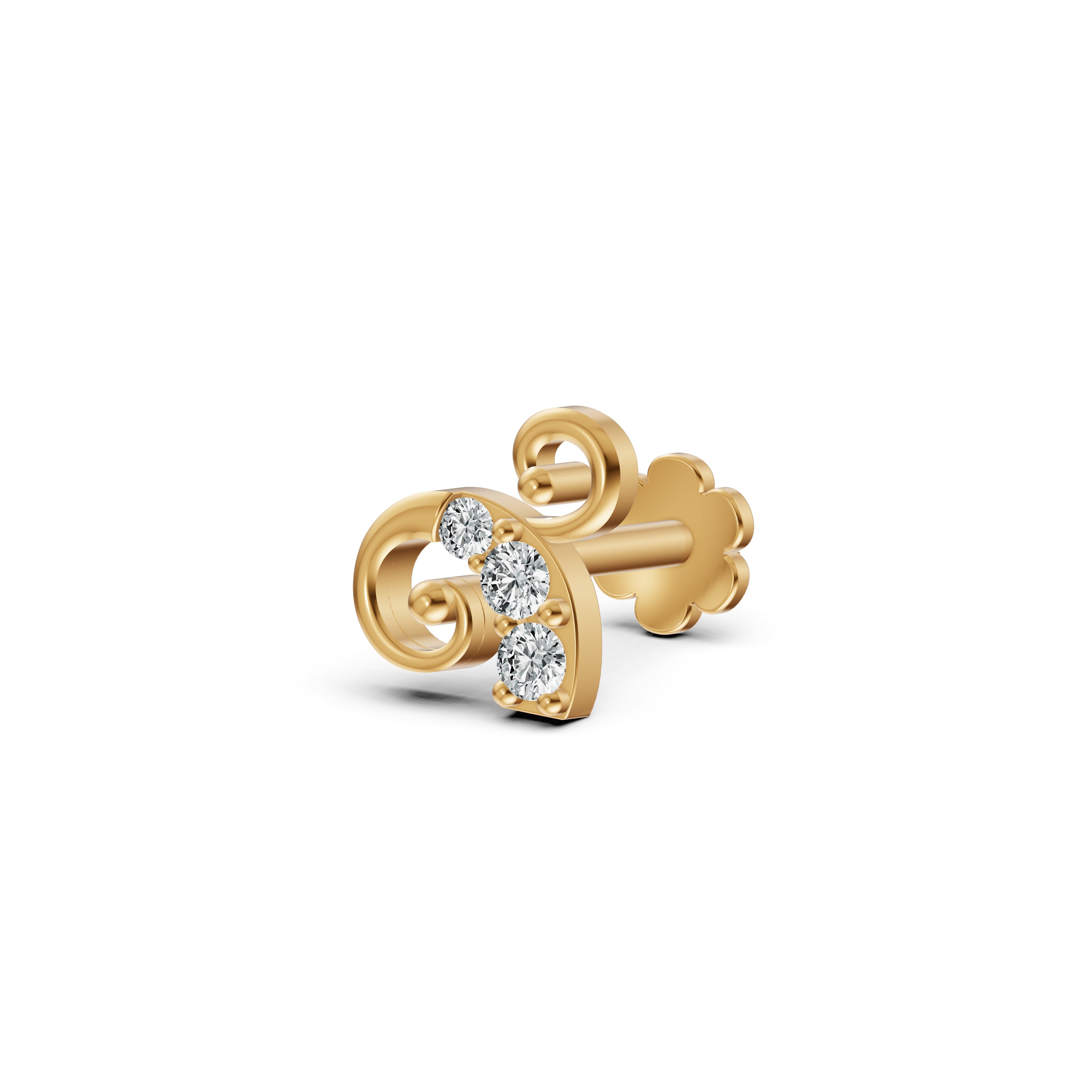 Curled Vine Diamond Nosepin