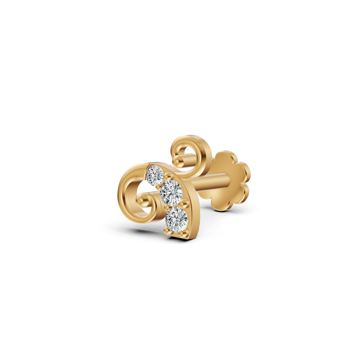 Curled Vine Diamond Nosepin