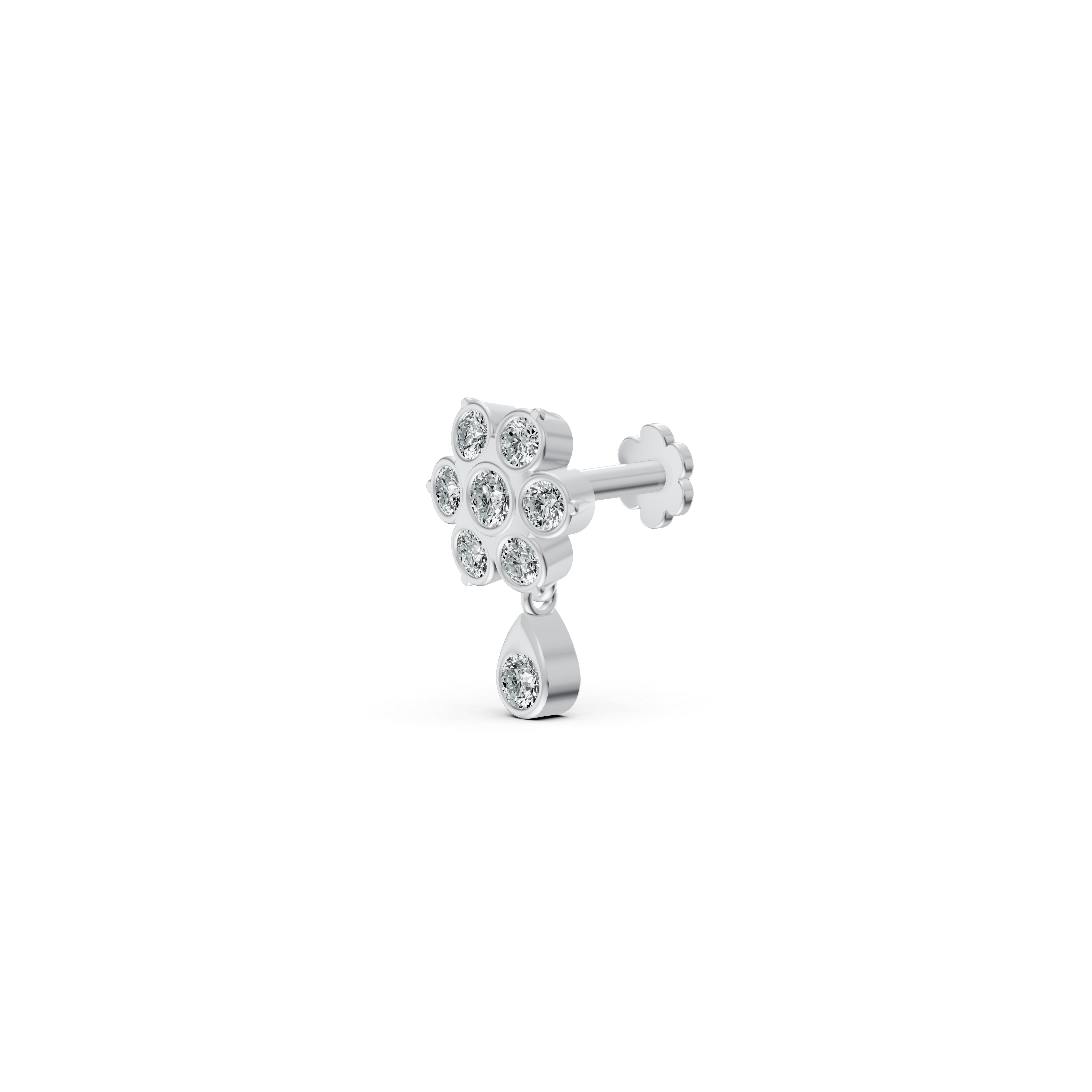 Detachable Floral Diamond Nosepin
