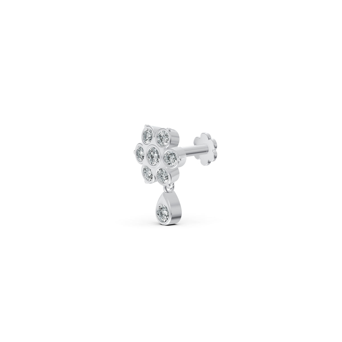 Detachable Floral Diamond Nosepin