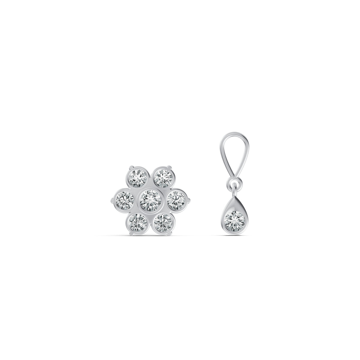 Detachable Floral Diamond Nosepin