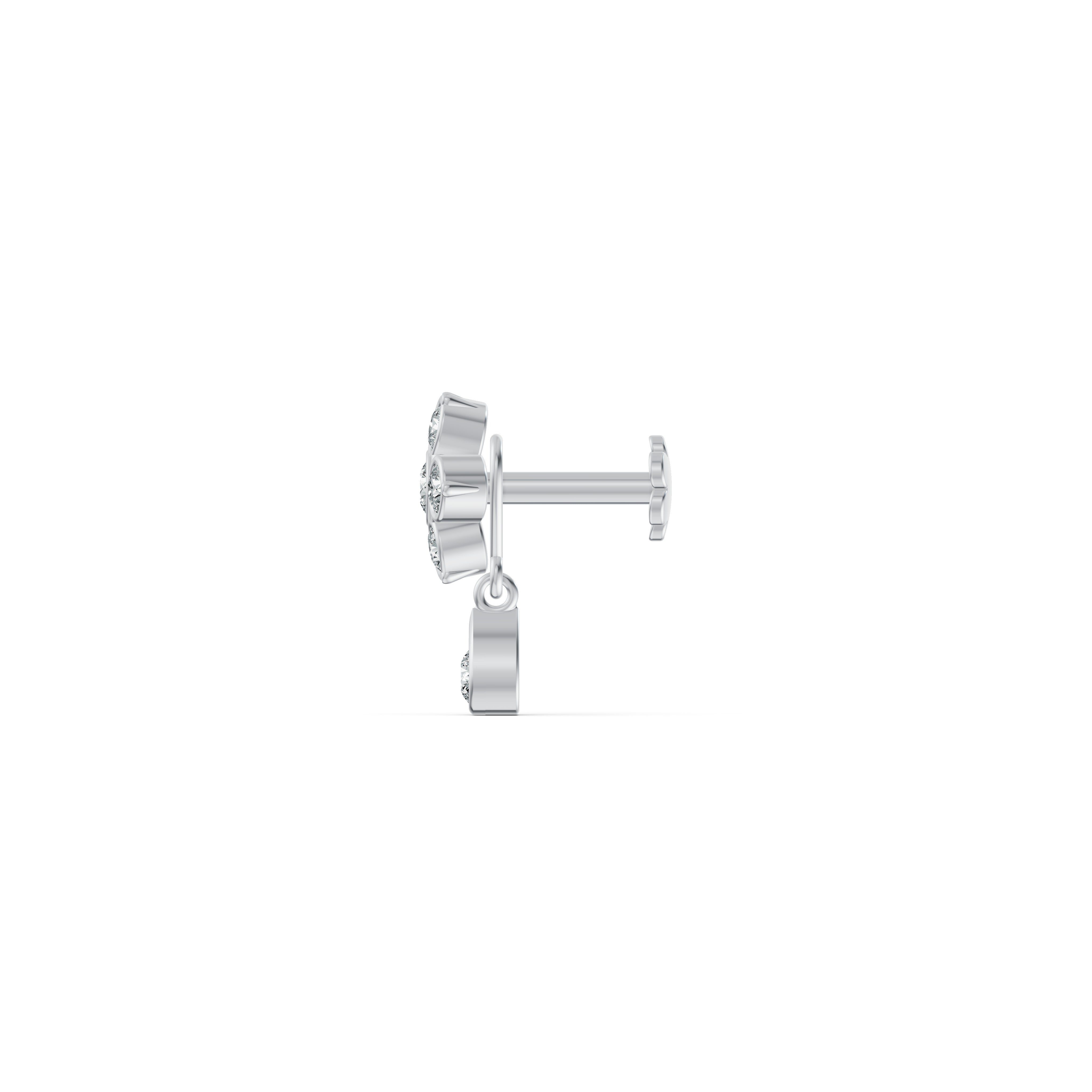 Detachable Floral Diamond Nosepin