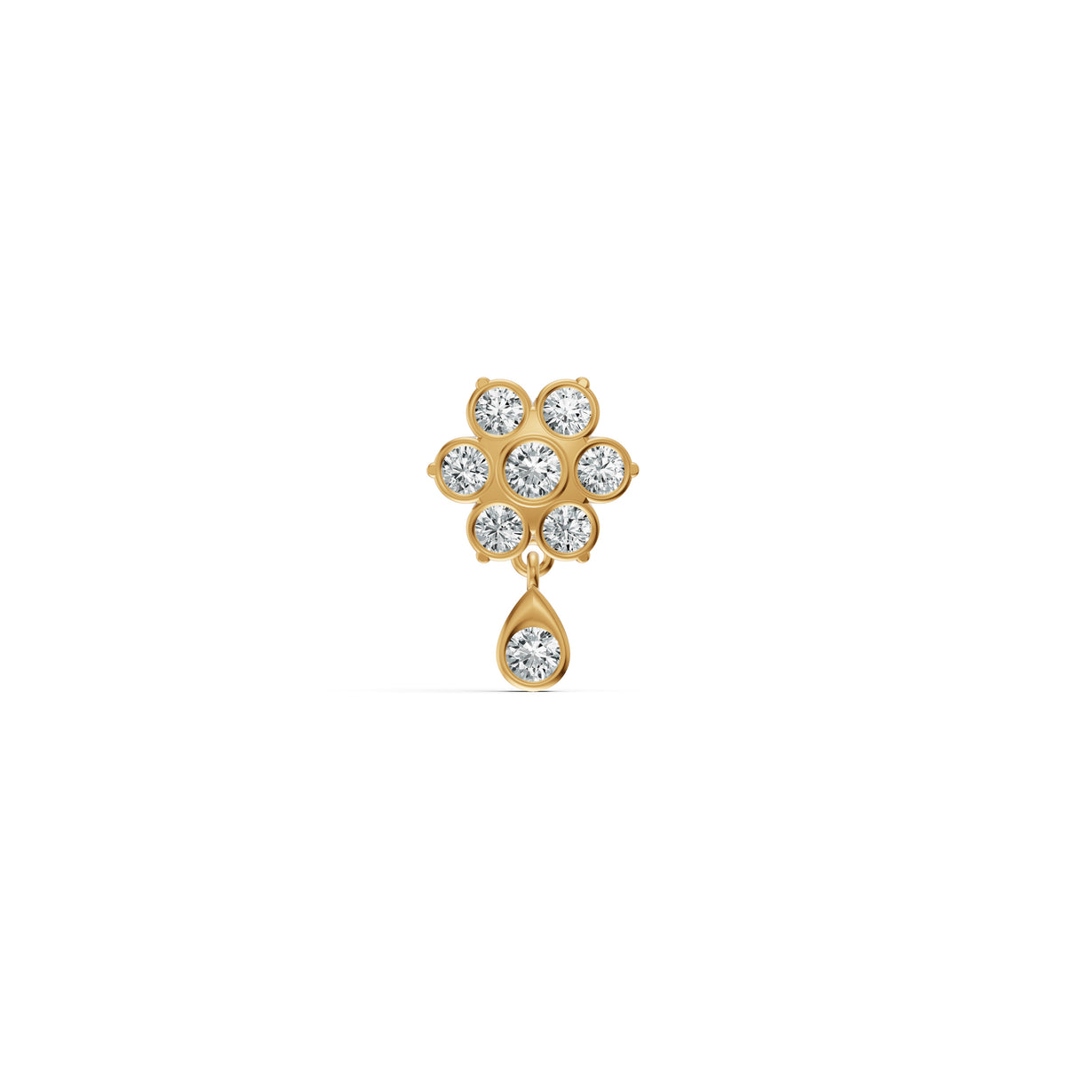 Detachable Floral Diamond Nosepin