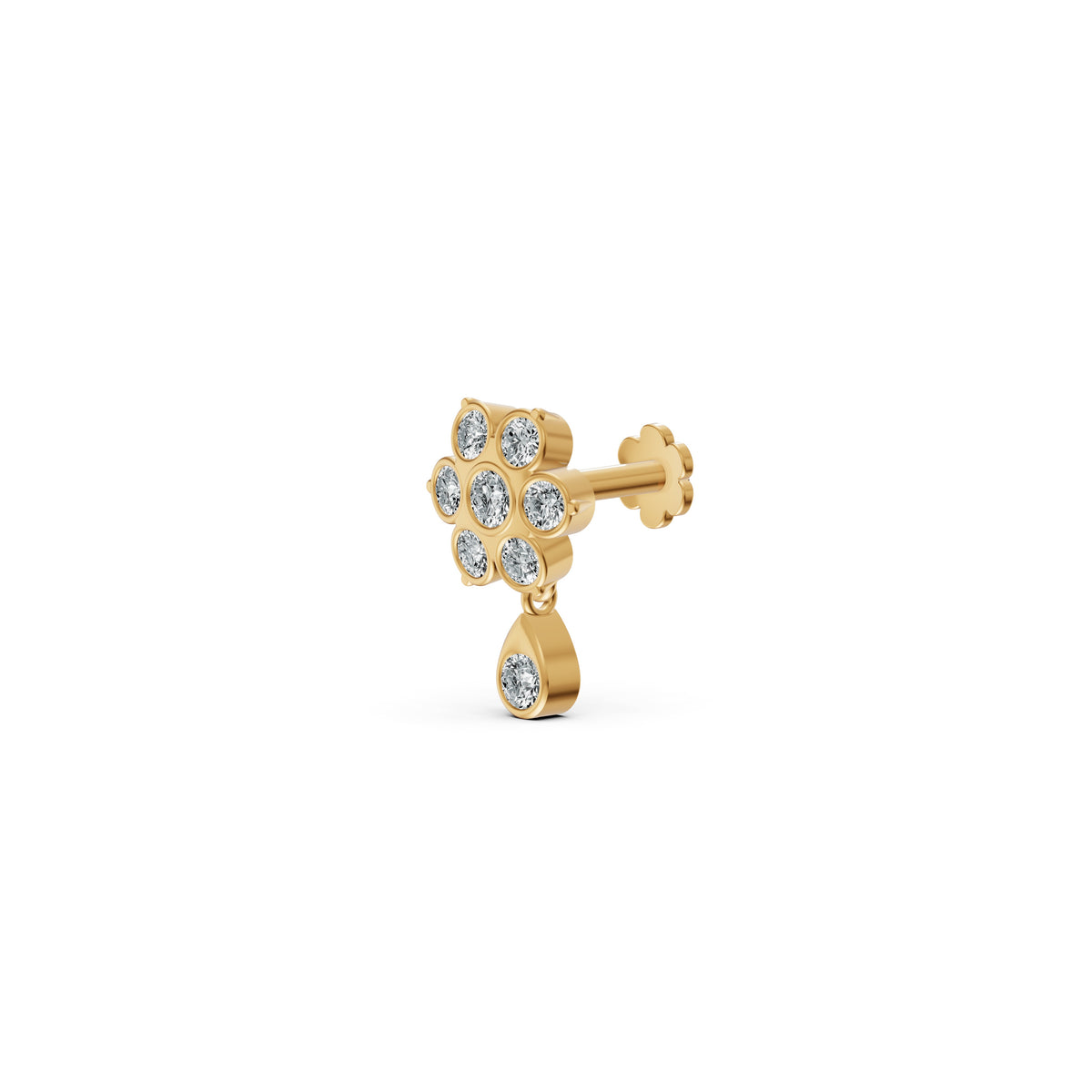 Detachable Floral Diamond Nosepin