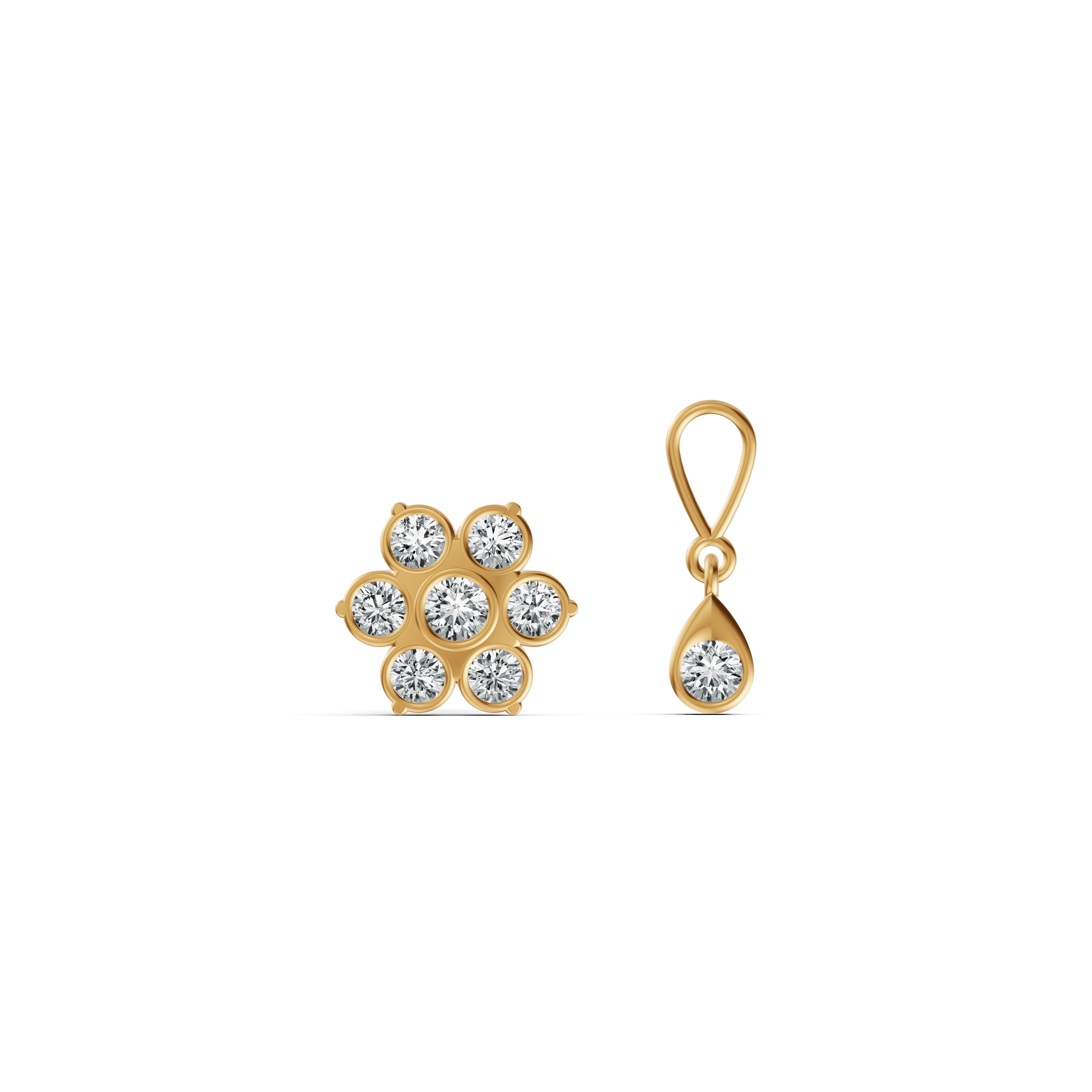 Detachable Floral Diamond Nosepin
