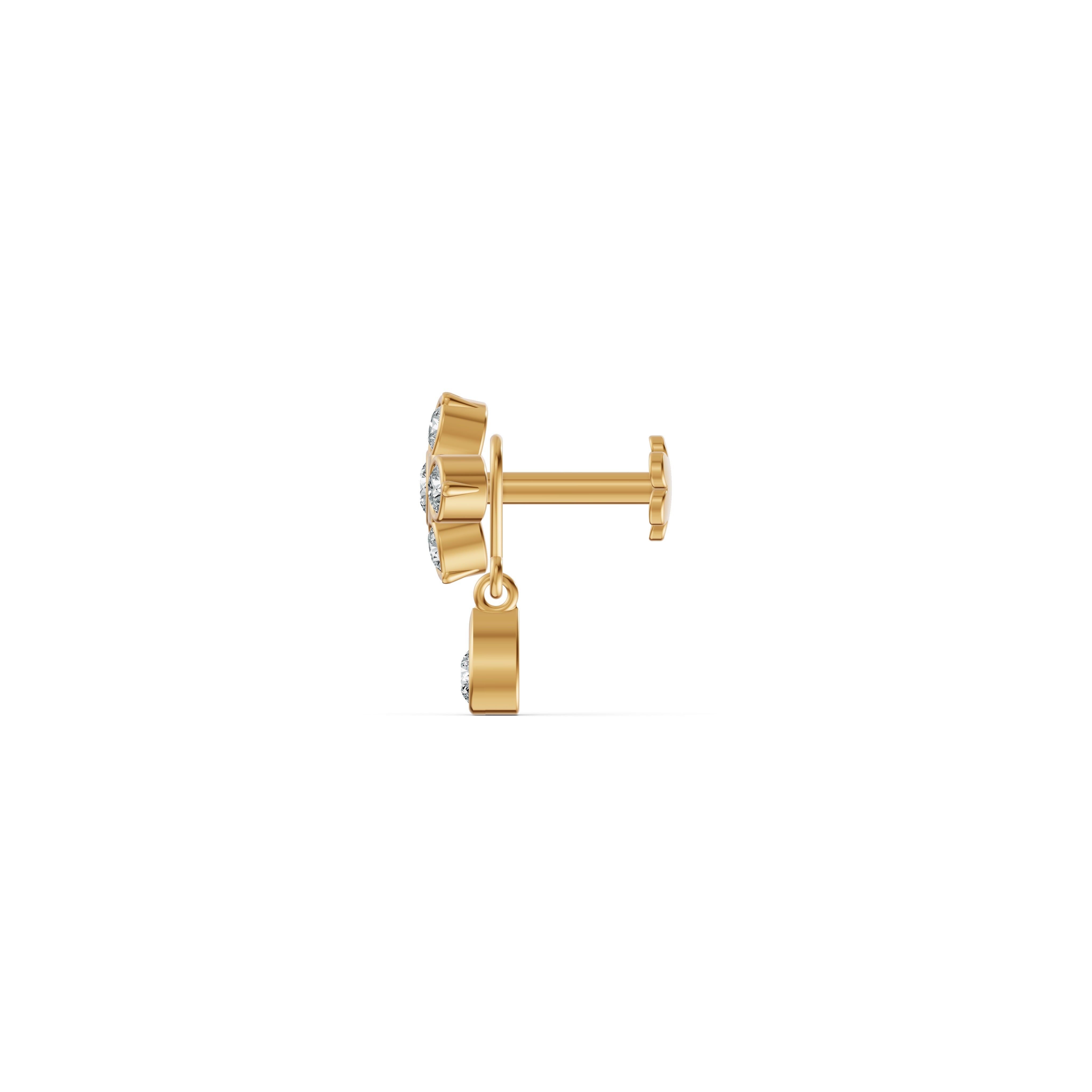 Detachable Floral Diamond Nosepin
