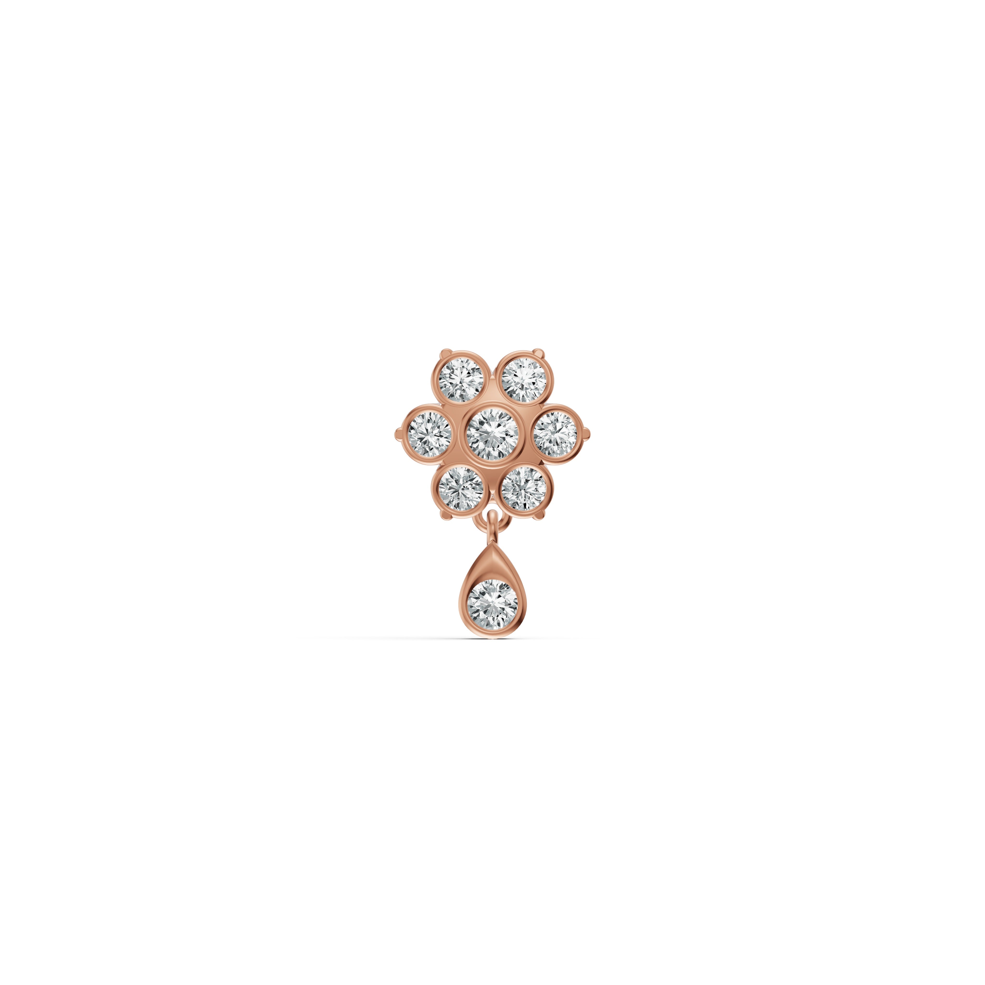 Detachable Floral Diamond Nosepin