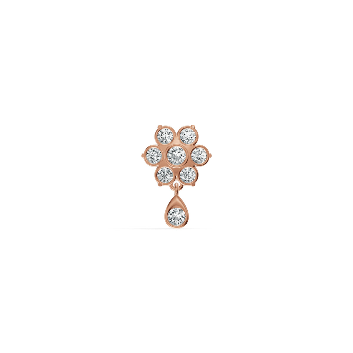 Detachable Floral Diamond Nosepin