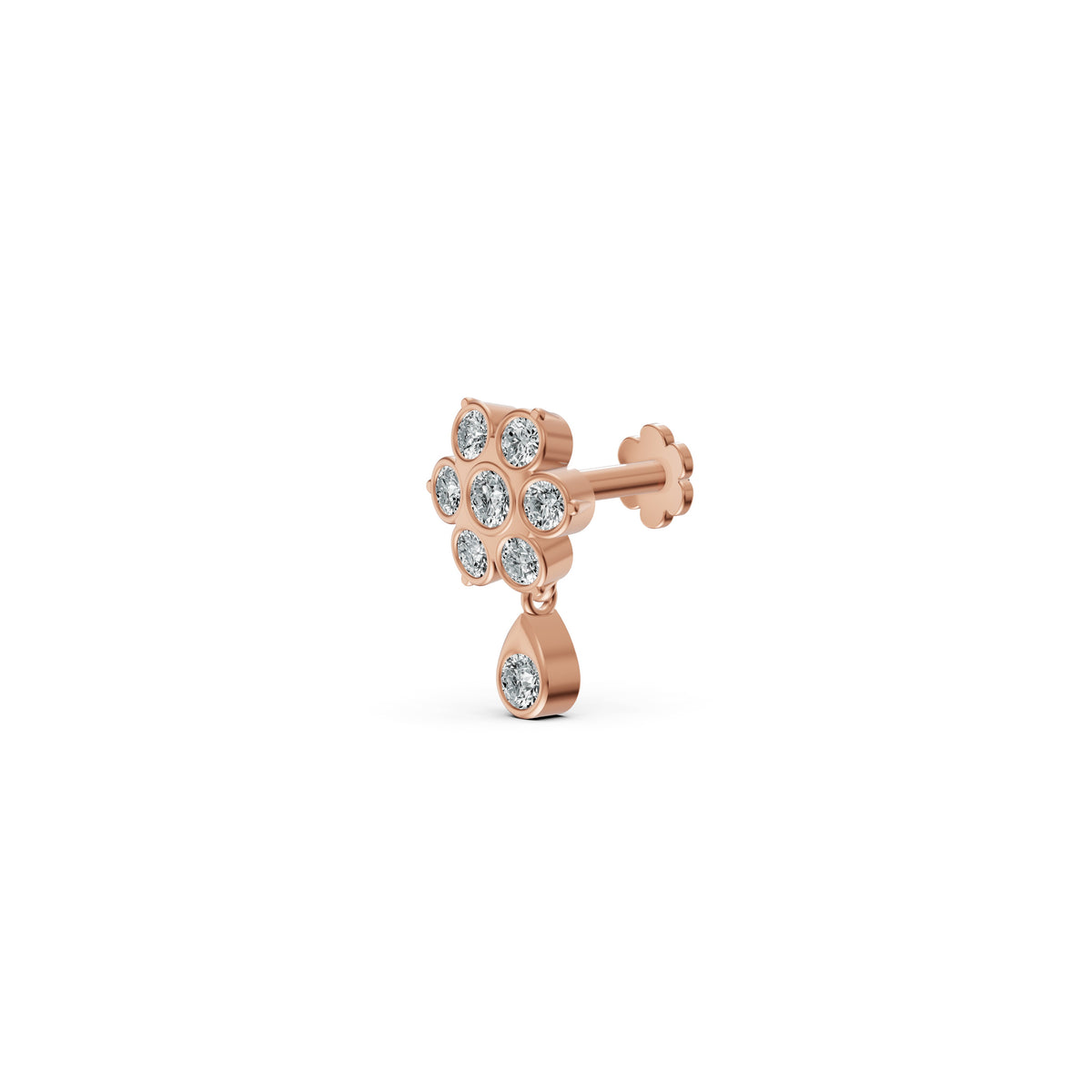 Detachable Floral Diamond Nosepin
