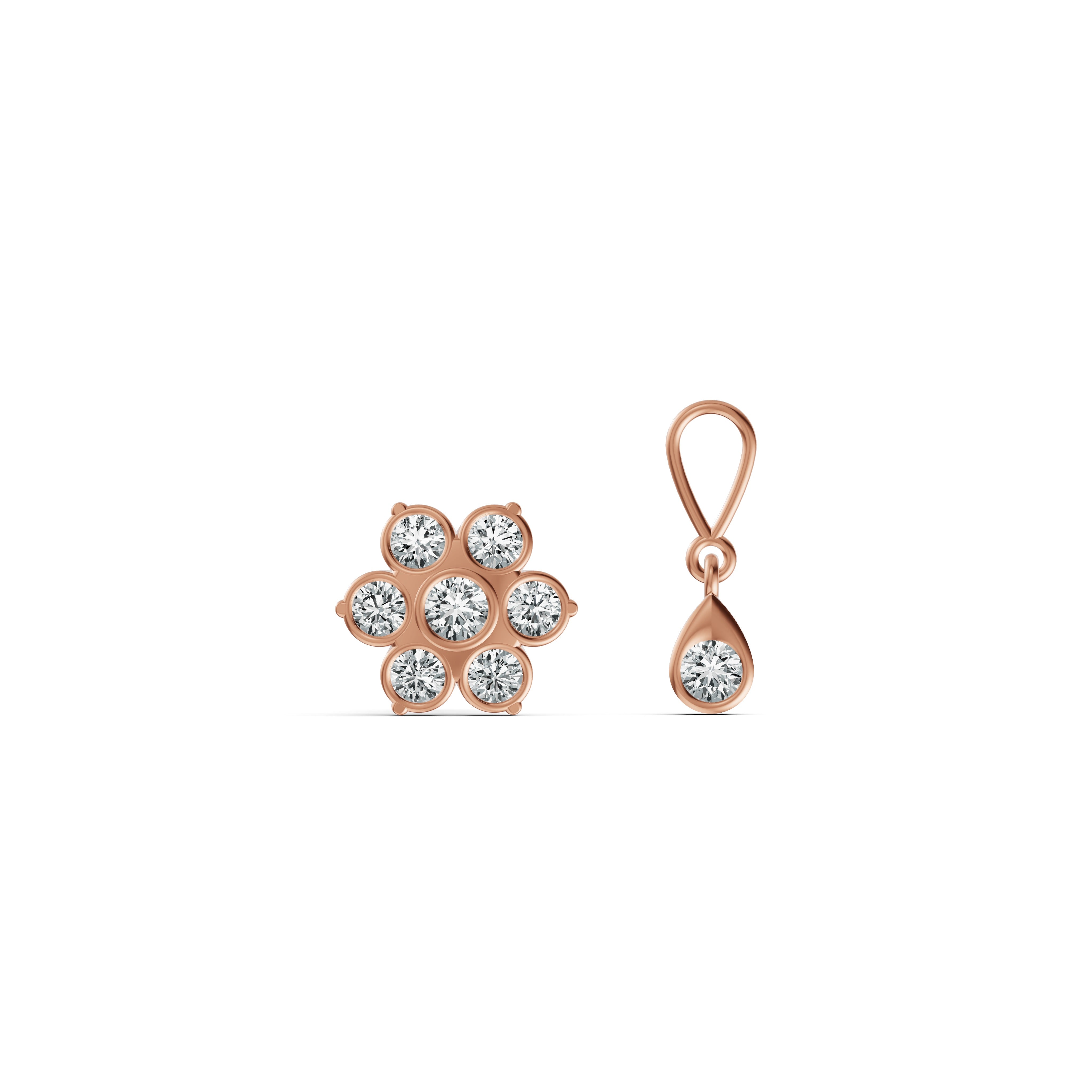 Detachable Floral Diamond Nosepin