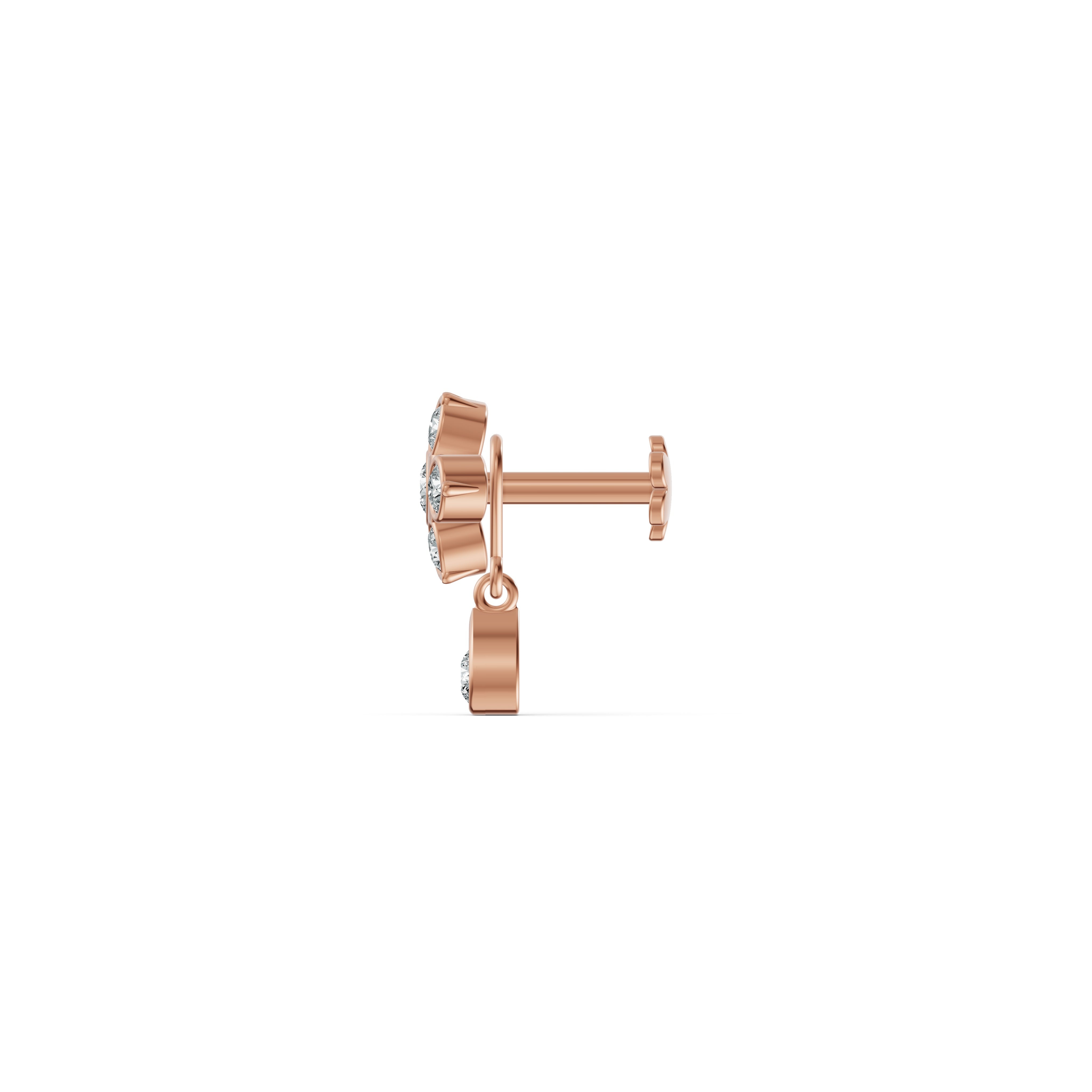 Detachable Floral Diamond Nosepin
