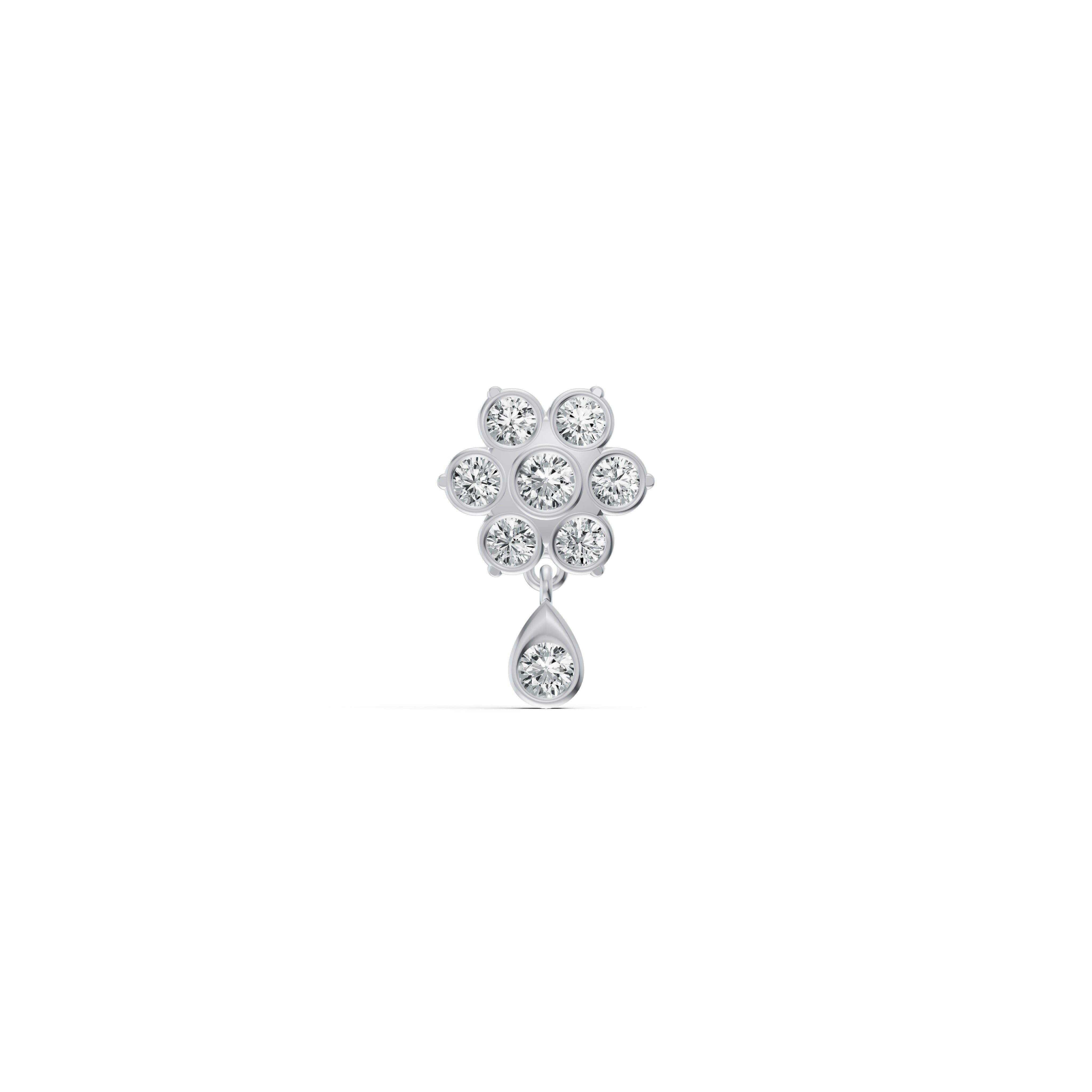 Detachable Floral Diamond Nosepin