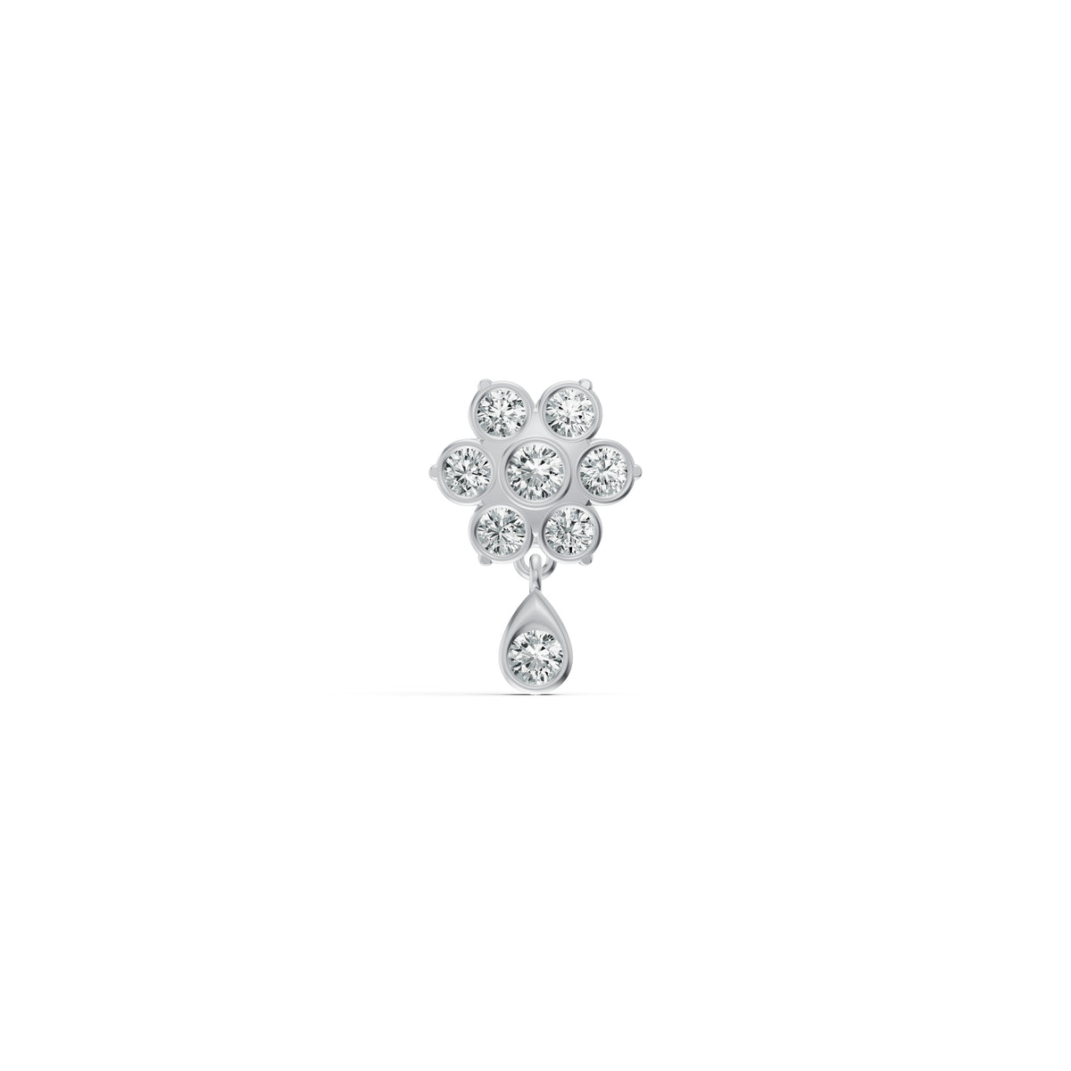 Detachable Floral Diamond Nosepin