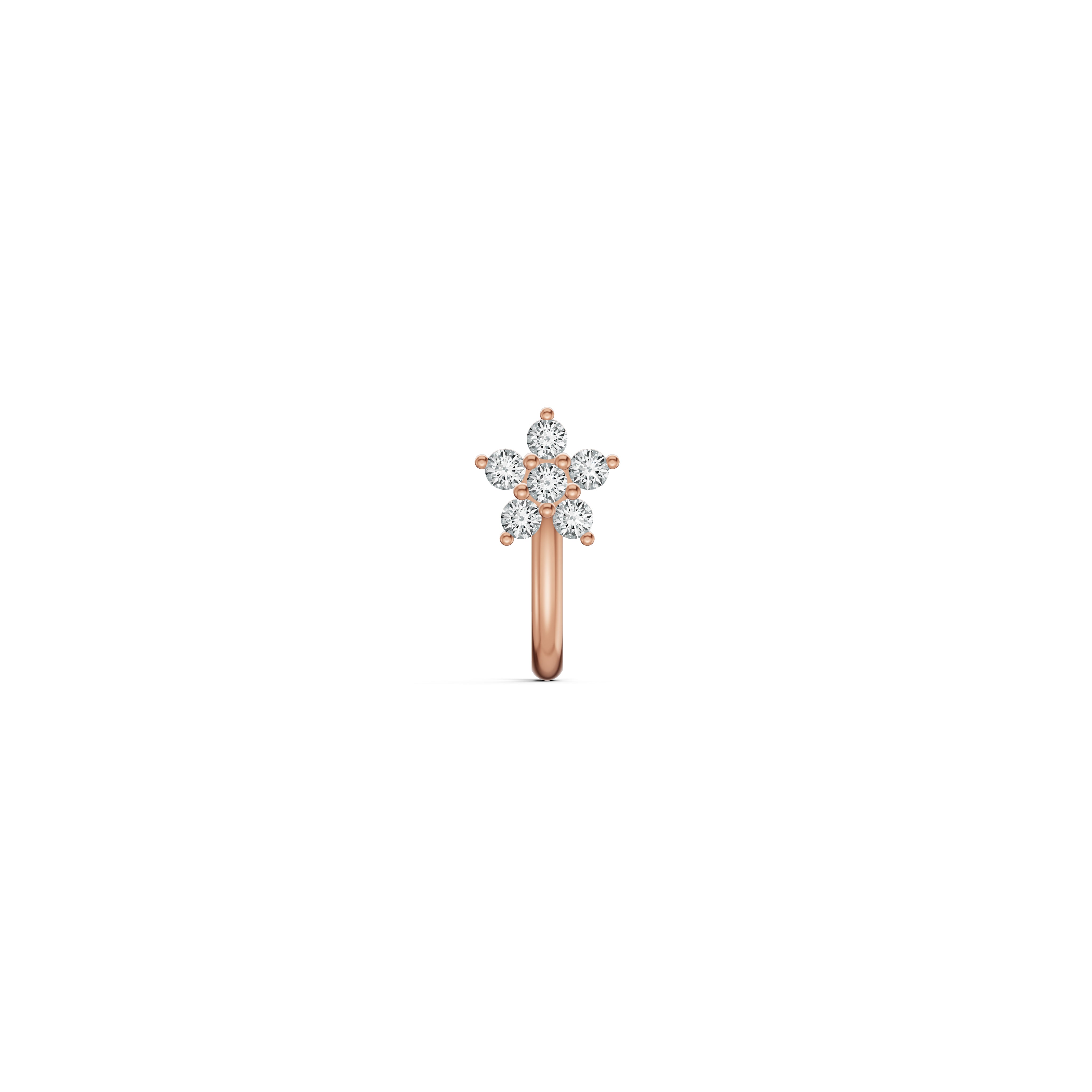 Floral J-Type Diamond Nosepin