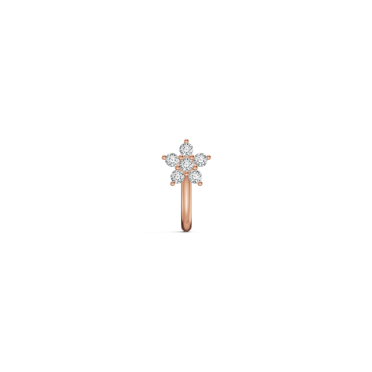 Floral J-Type Diamond Nosepin