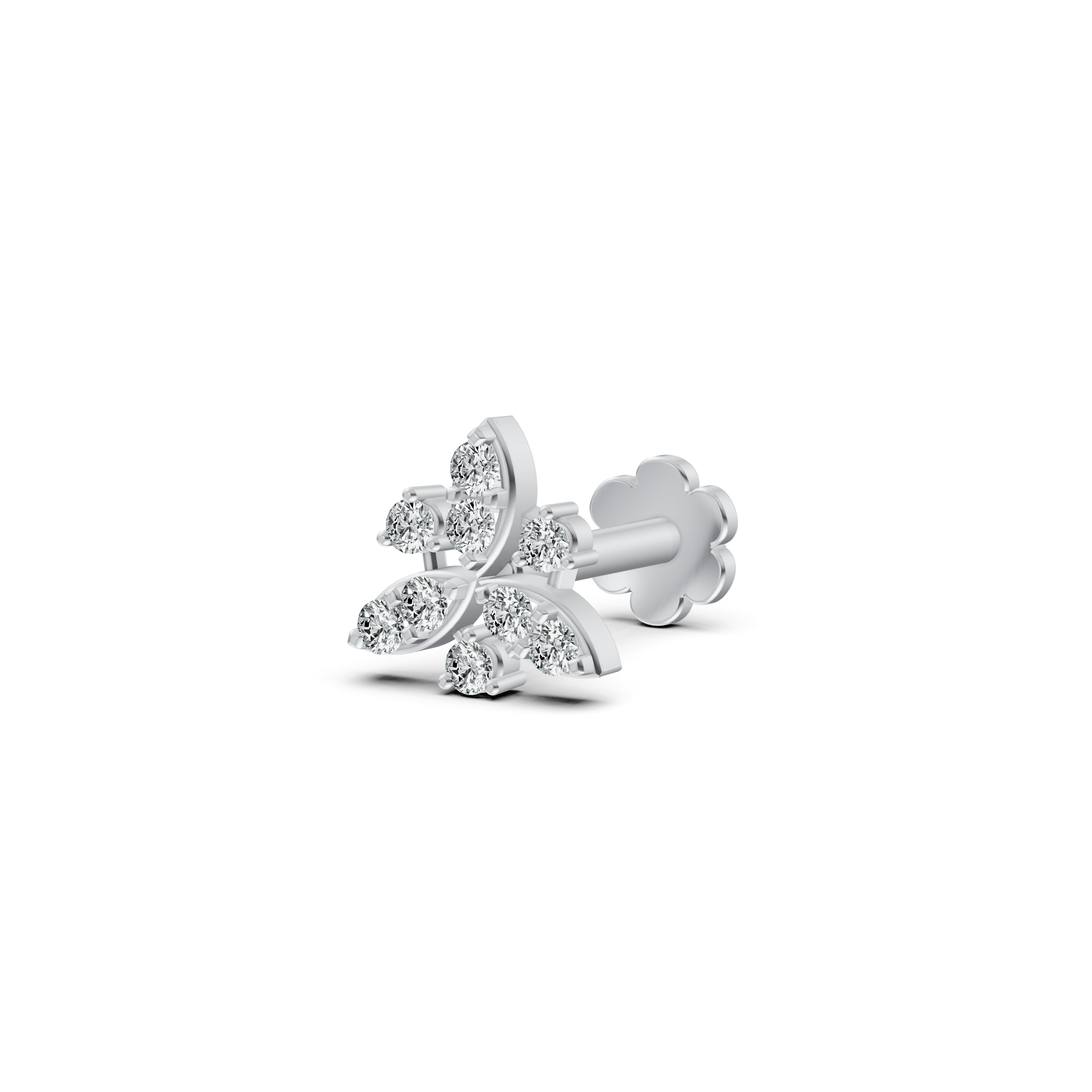Leaf Cluster Diamond Nosepin